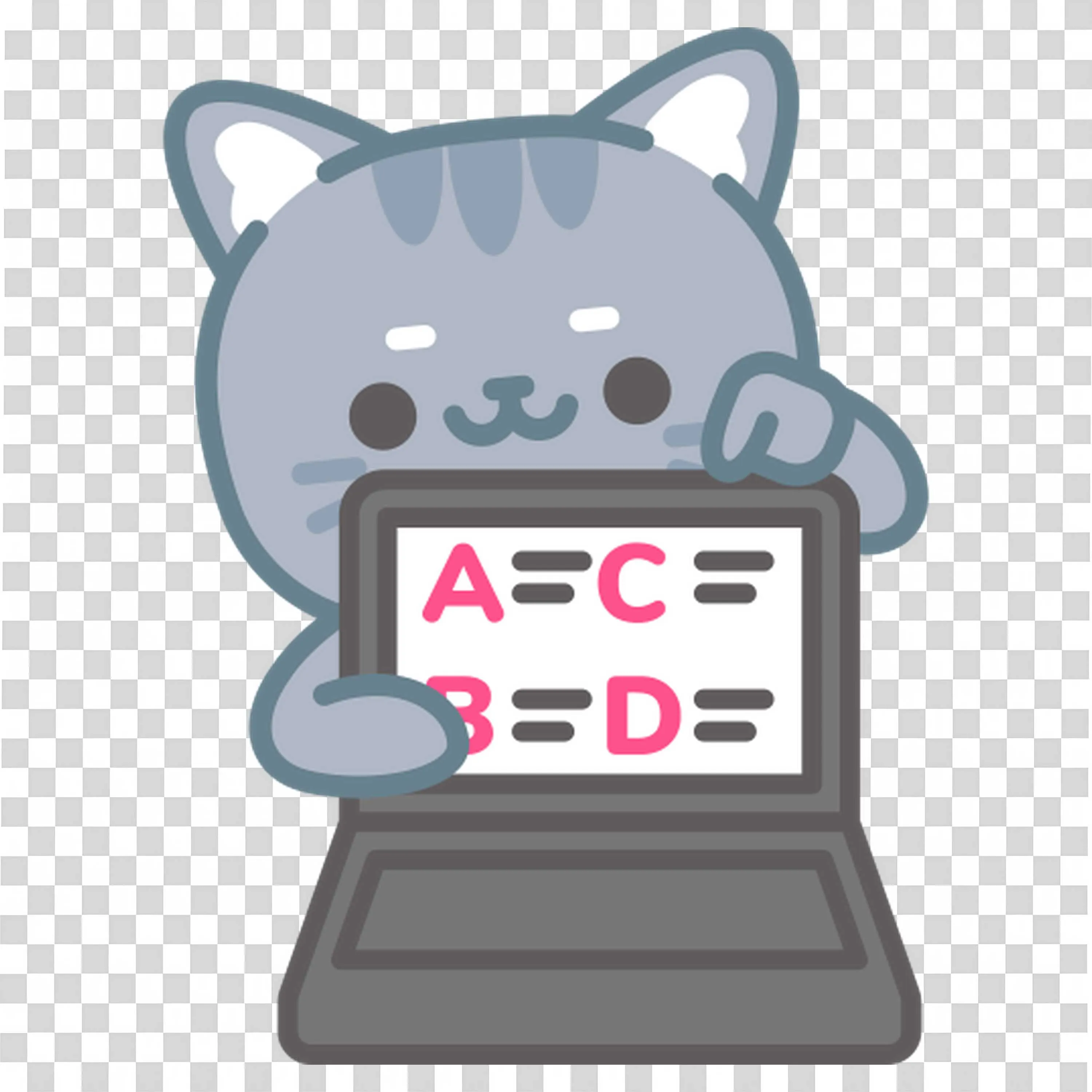 Gray Cat in Front of a Chalkboard with Abc and Red Pointer