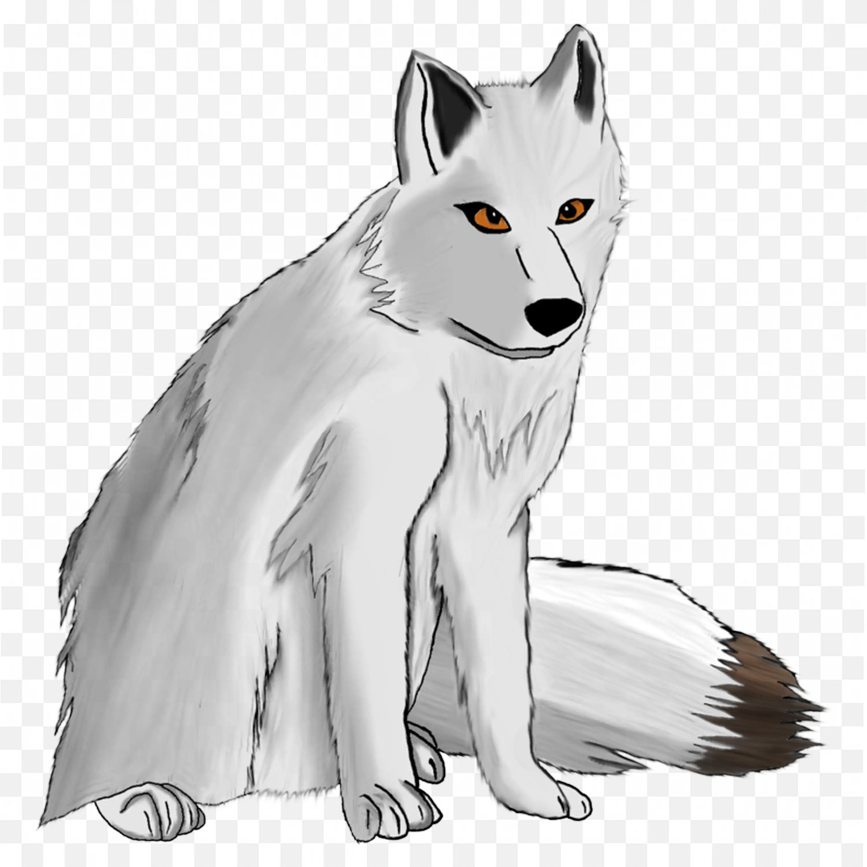 Gray Sitting Fox Clip Art Cute Wildlife Animal Nature Art