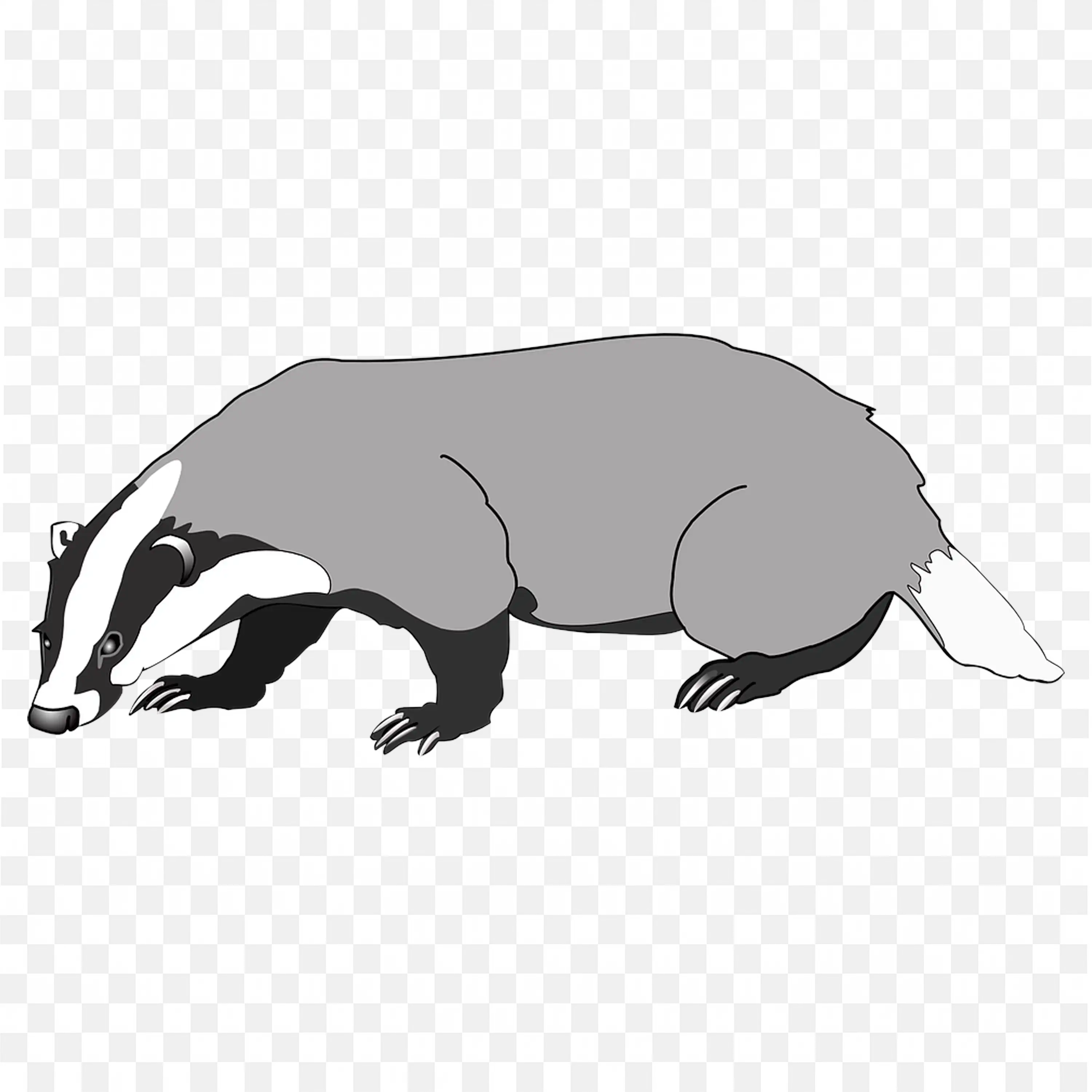 Gray Sleeping Badger Clip Art Curled Up Wildlife Animal