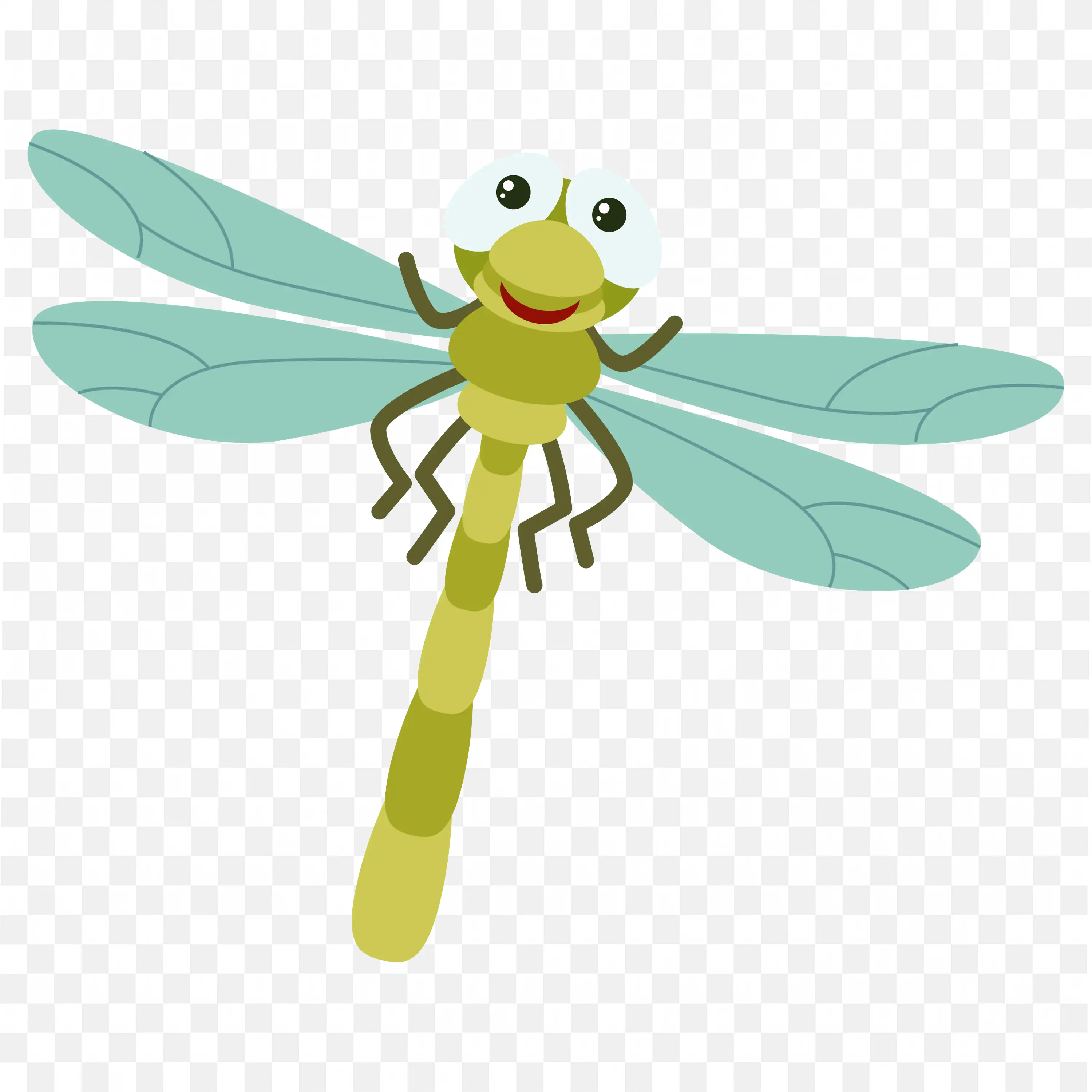 Green and Blue Dragonfly Flying PNG Illustration Art