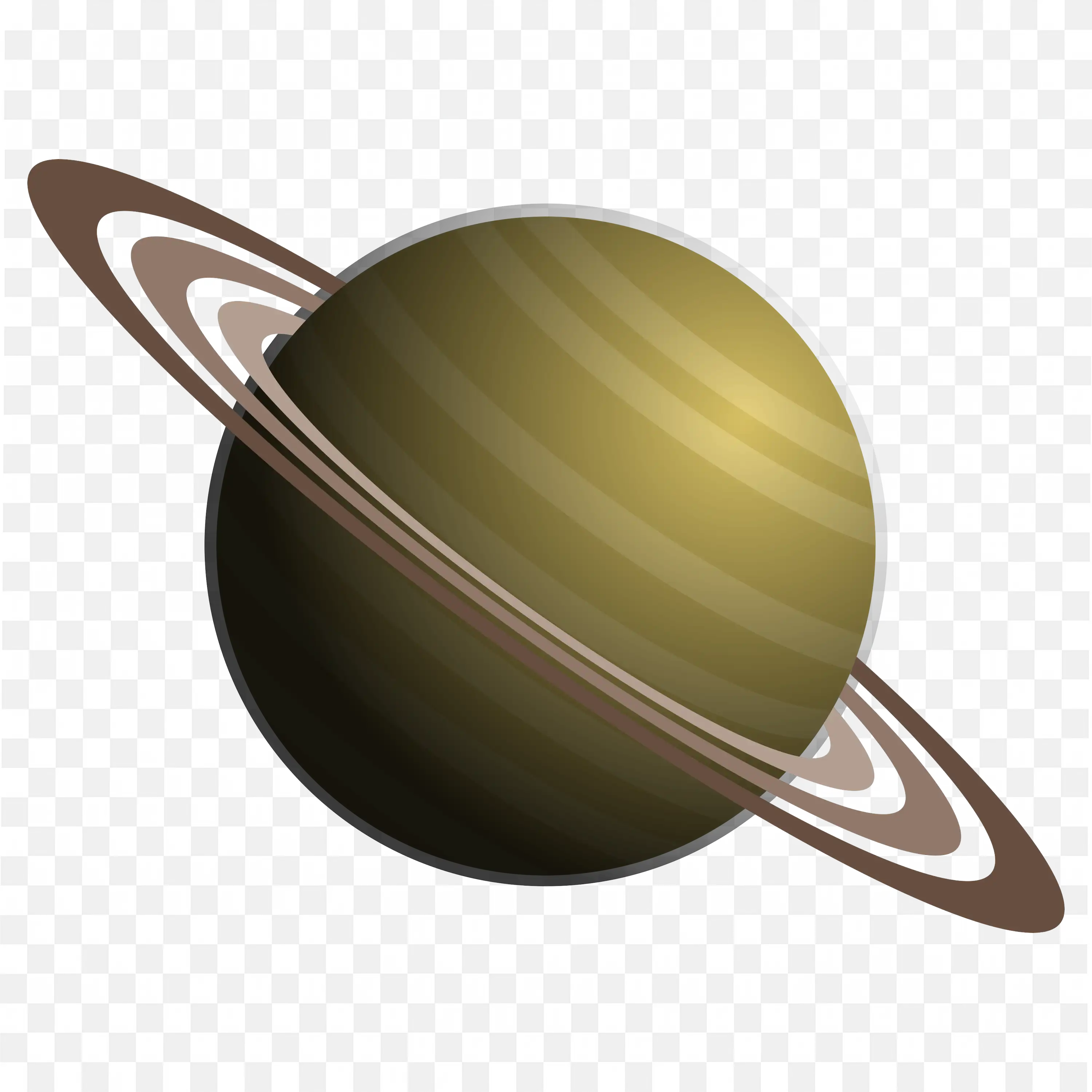Green and Brown Planet with Rings PNG Space Artwork