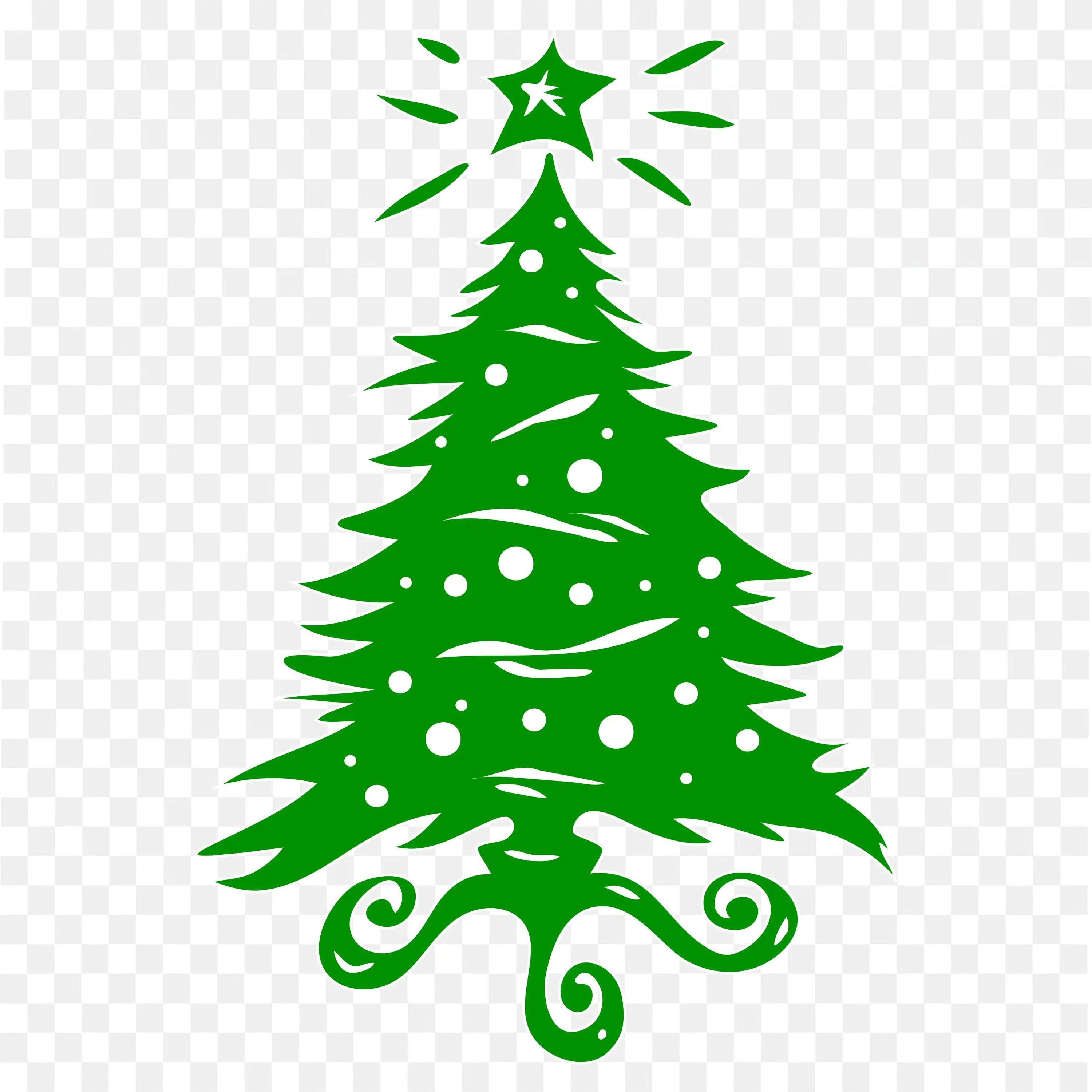 Green Christmas Tree Drawing Simple Festive PNG Clip