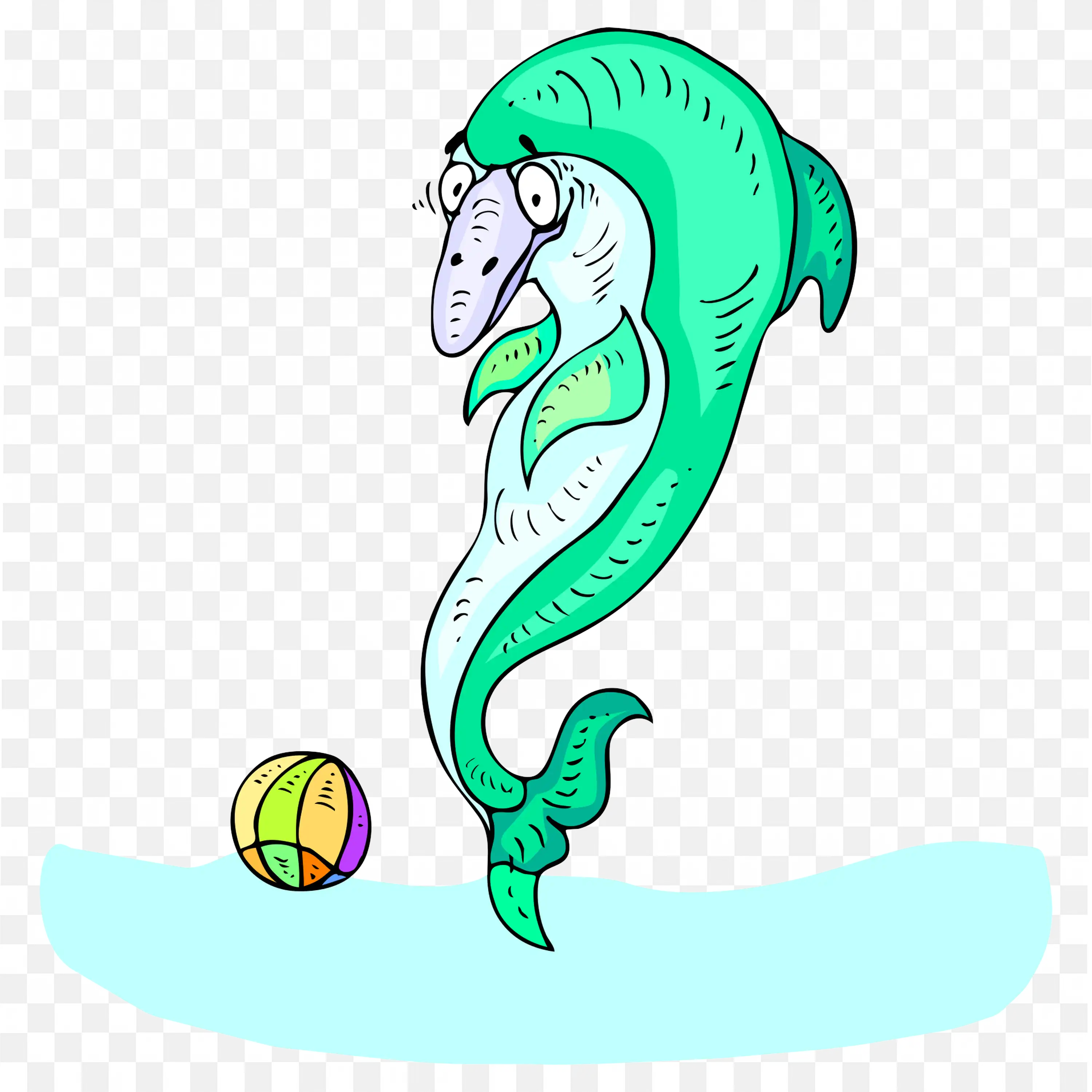 Green Mermaid with Ball Magical Character PNG Clipart