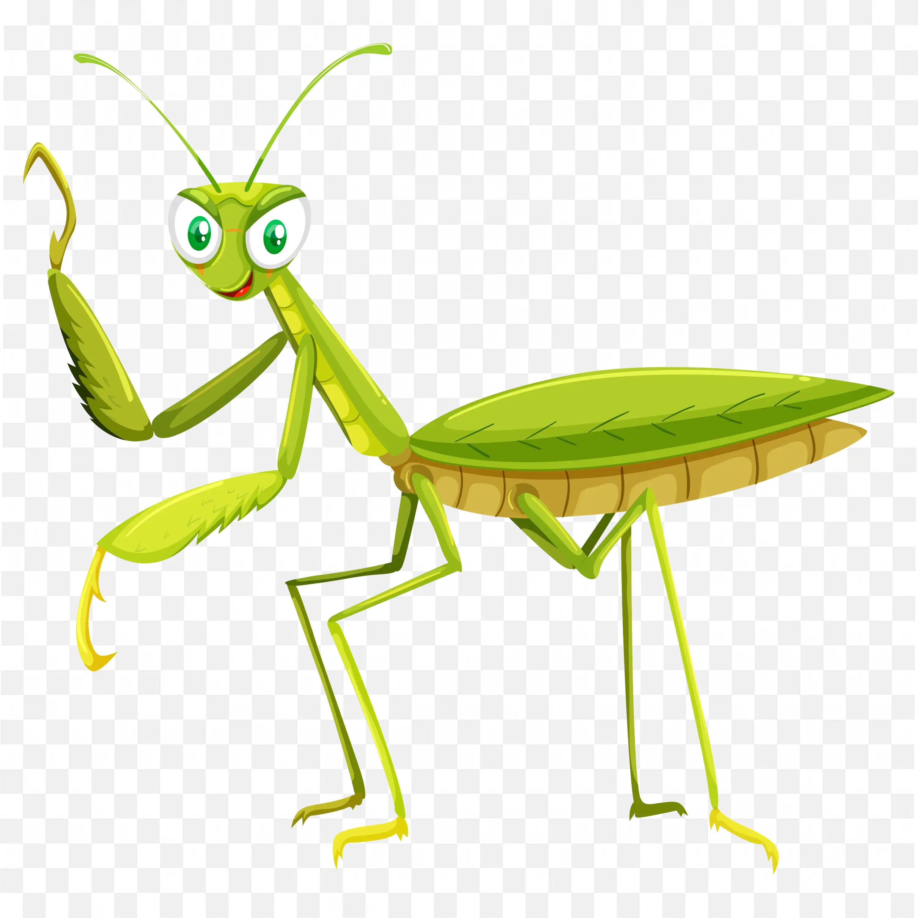 Green Praying Mantis Insect Cartoon Bug PNG Image