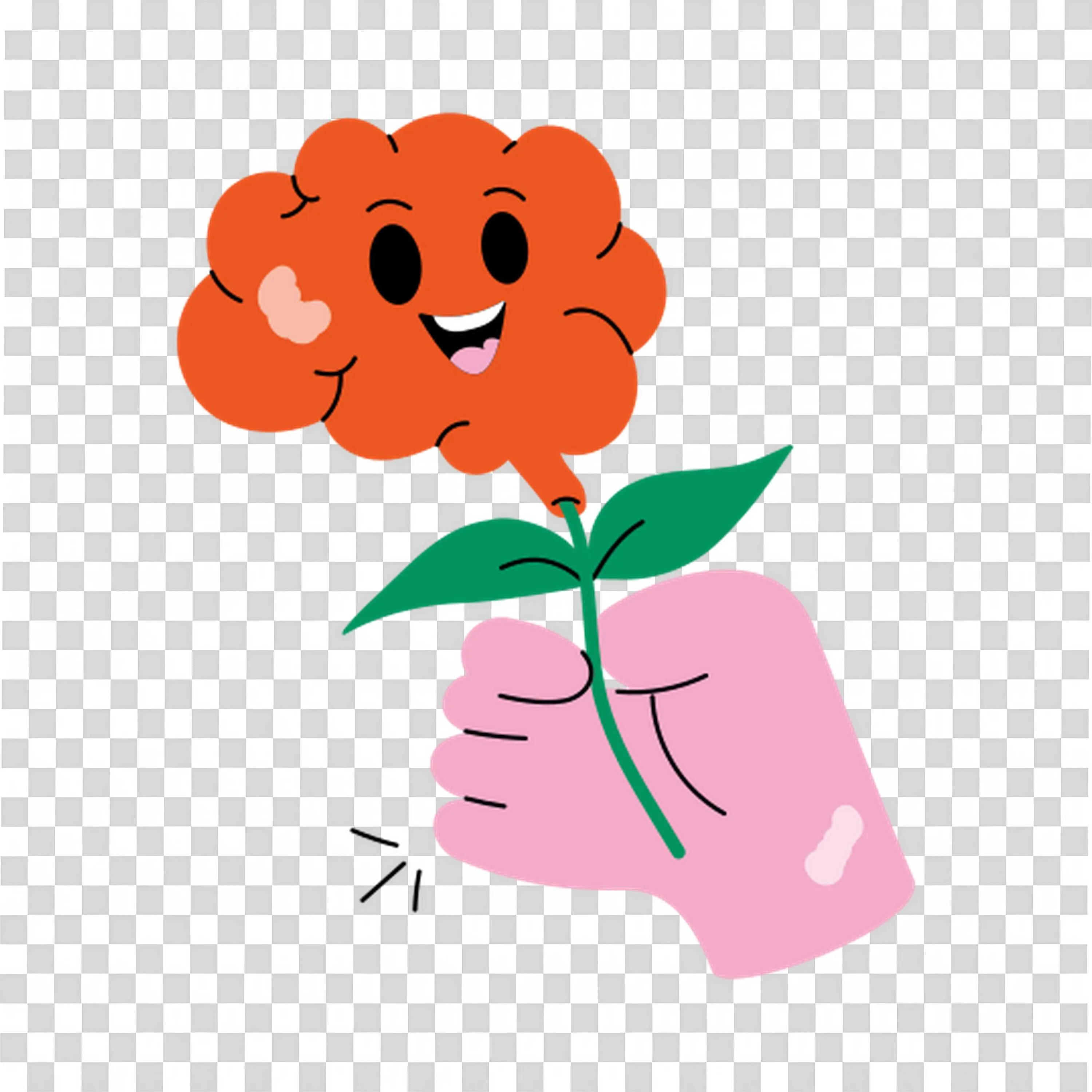 Hand Holding Flower Celebrates Simple Happiness Free PNG