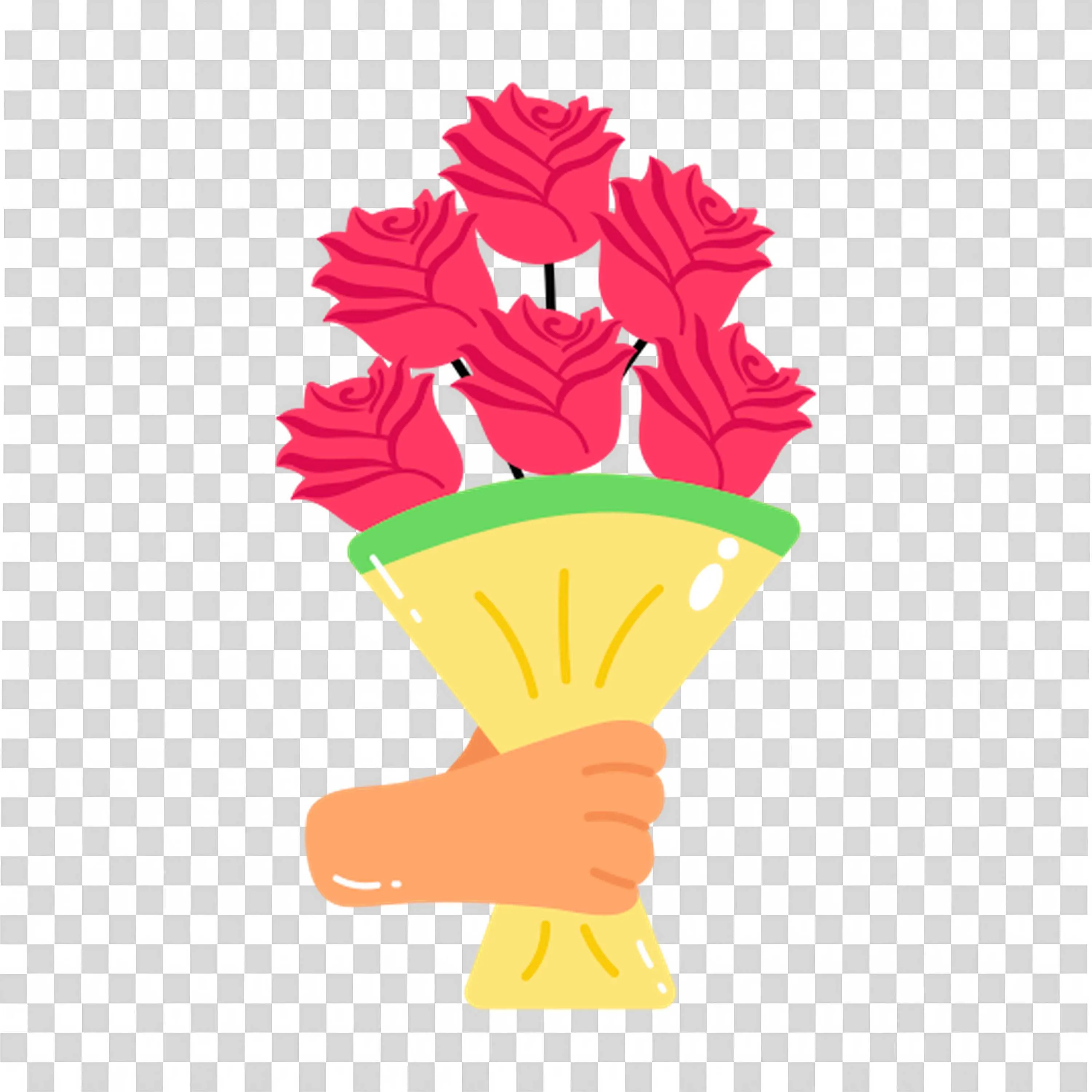 Hand Holding Roses Is a Classic Gesture Free PNGImagae