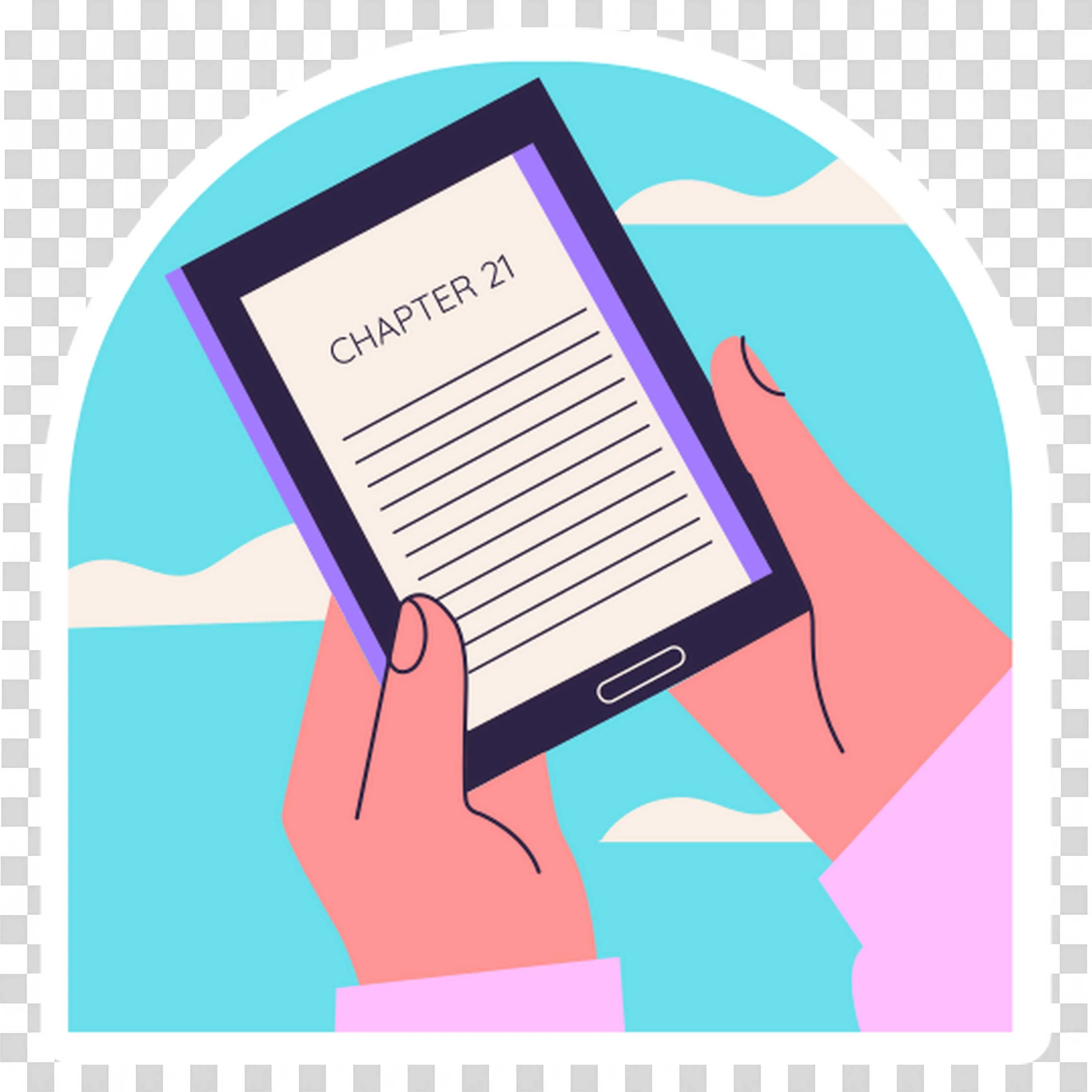 Hands Holding a Tablet Showing a Digital School Notebook