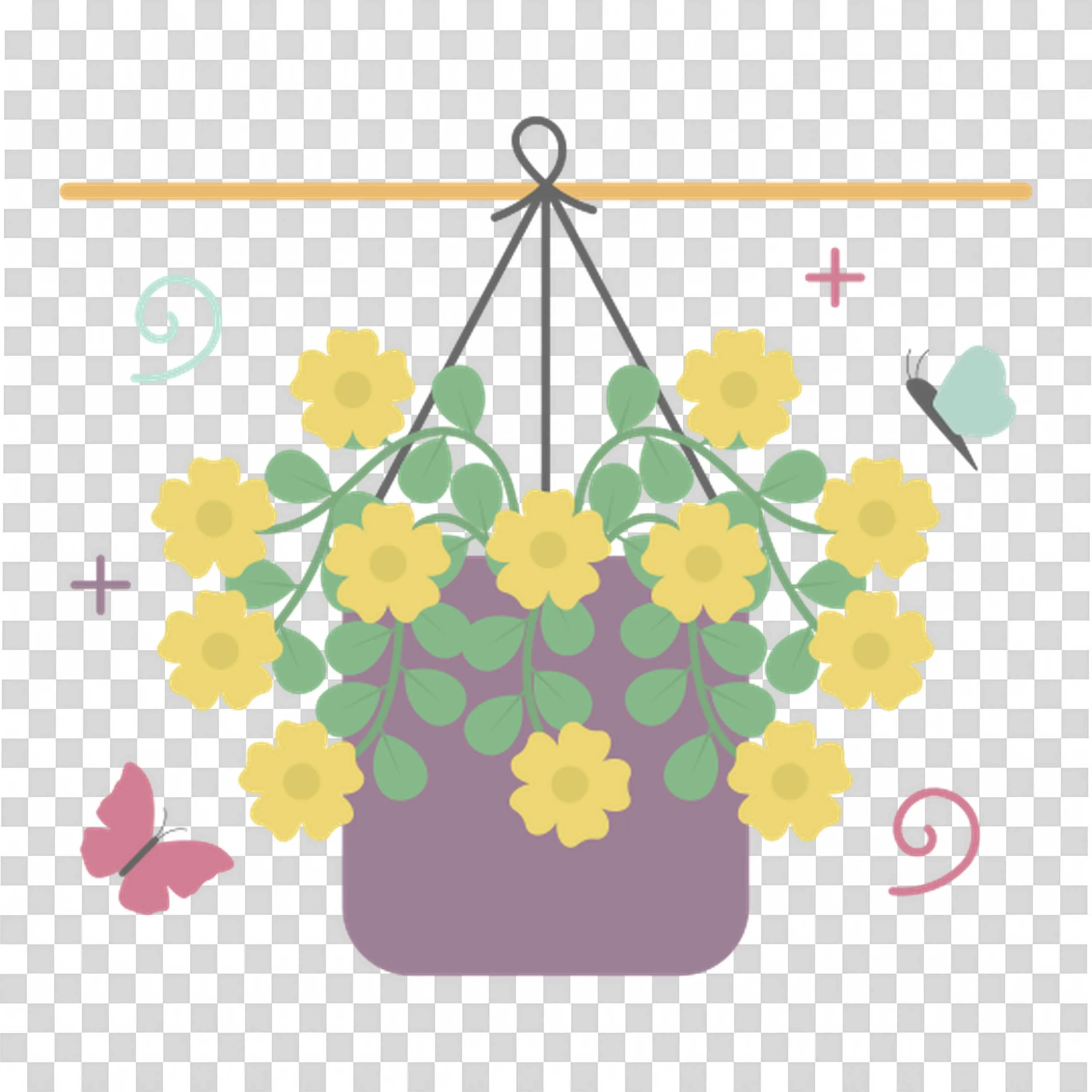 Hanging Flowers Brighten Up Home with Color Free PNG