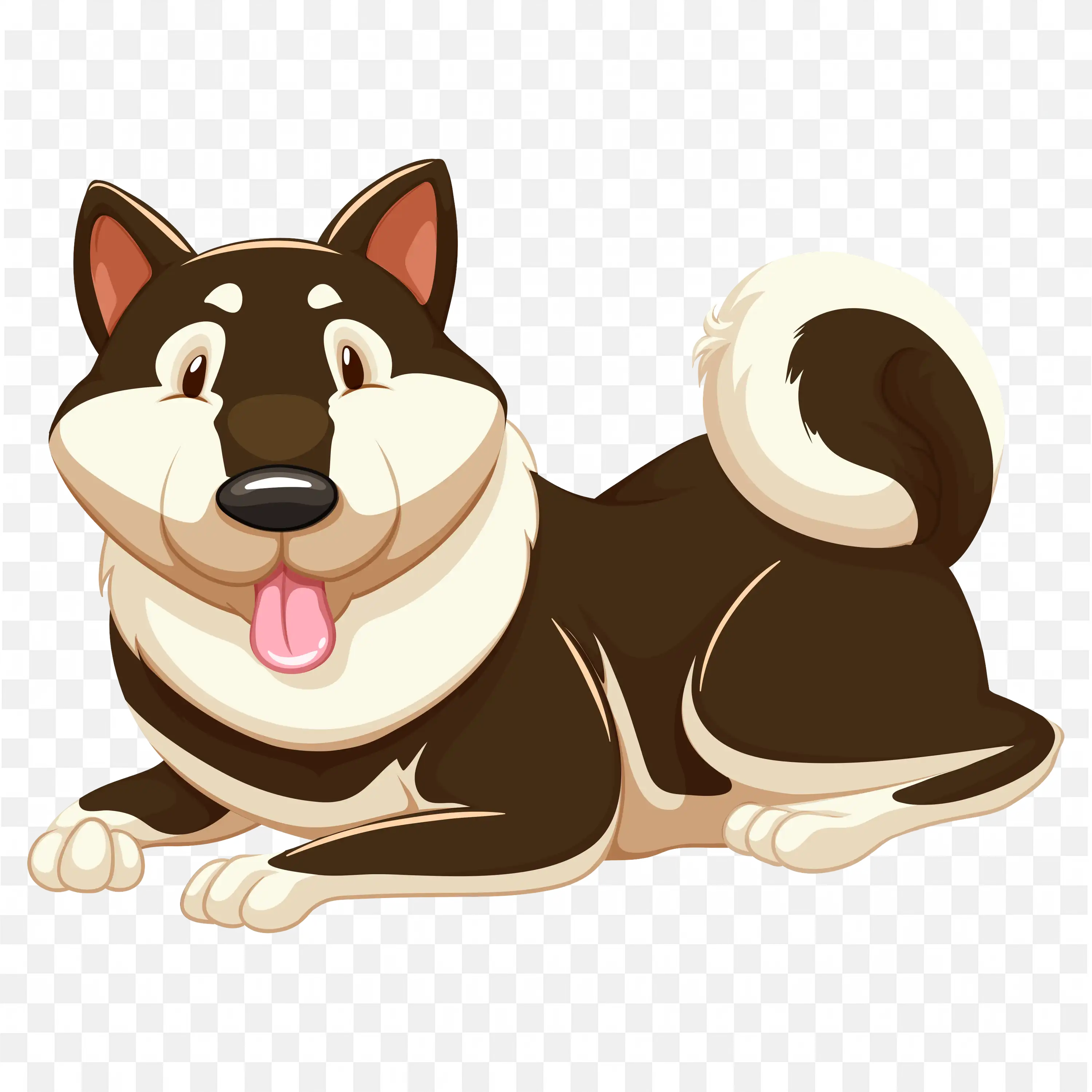 Happy Brown and White Husky Dog PNG Image Art Download
