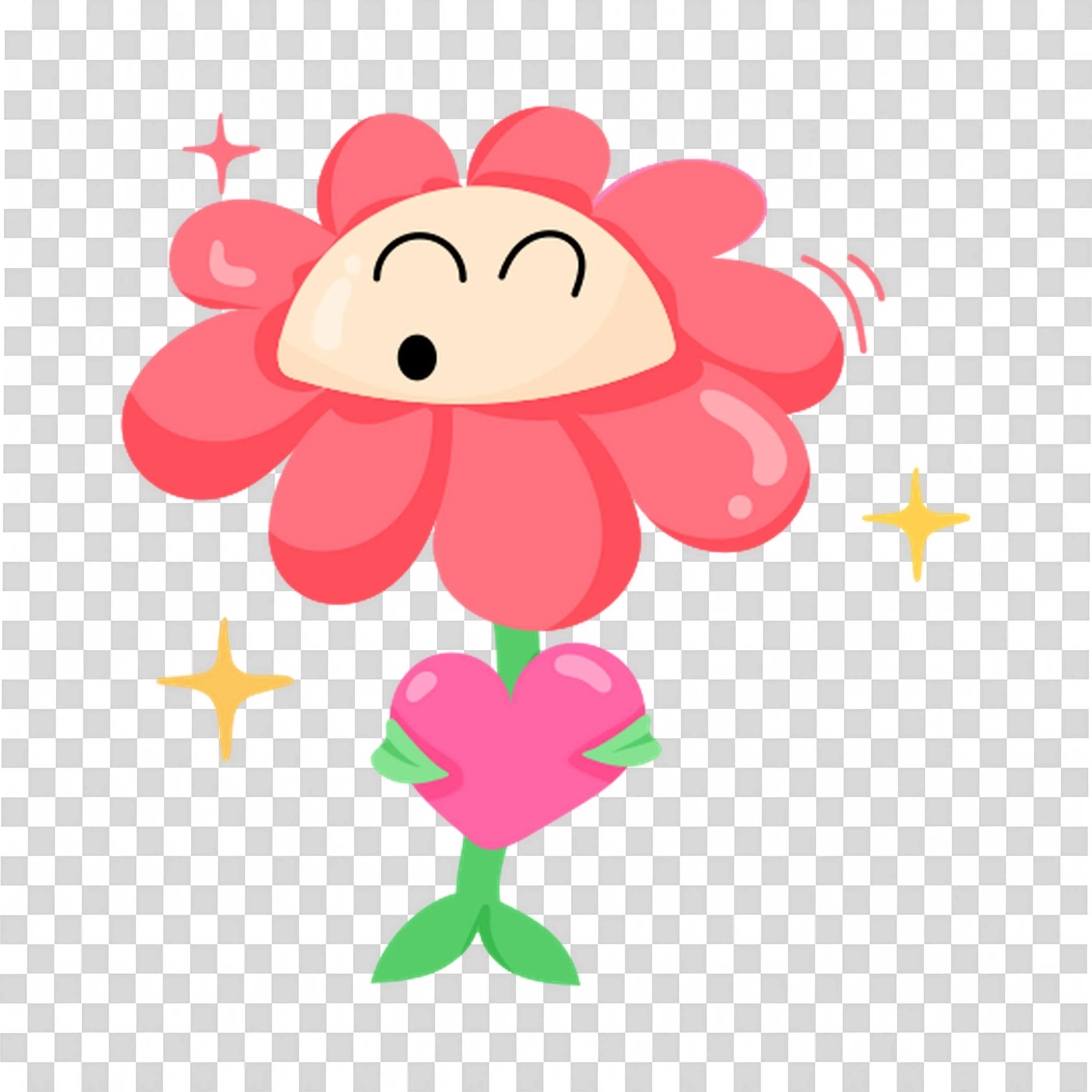 Happy Cartoon Flower Character Standing PNGDownload