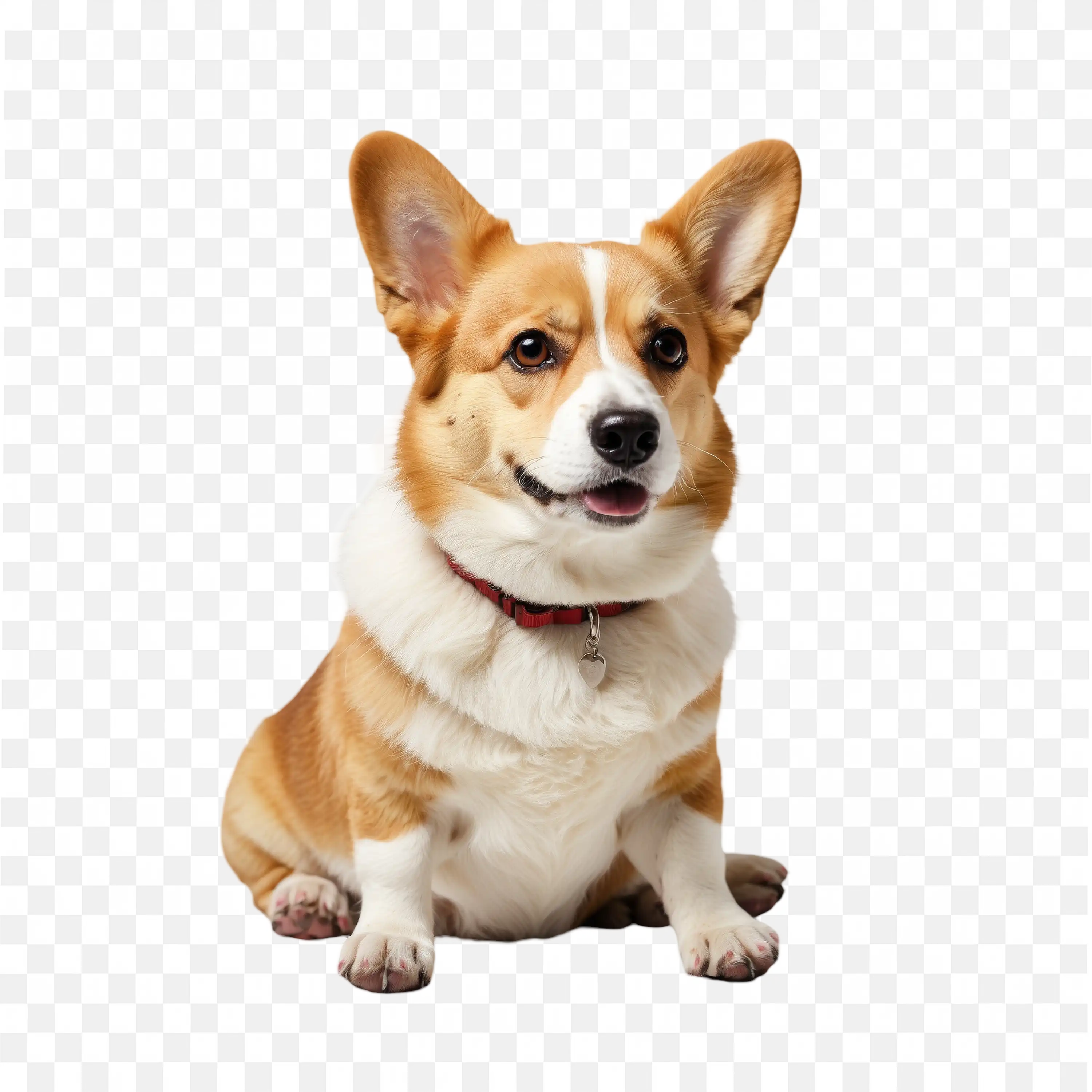 Happy Corgi Dog Sitting Cute Puppy Pose PNG Image