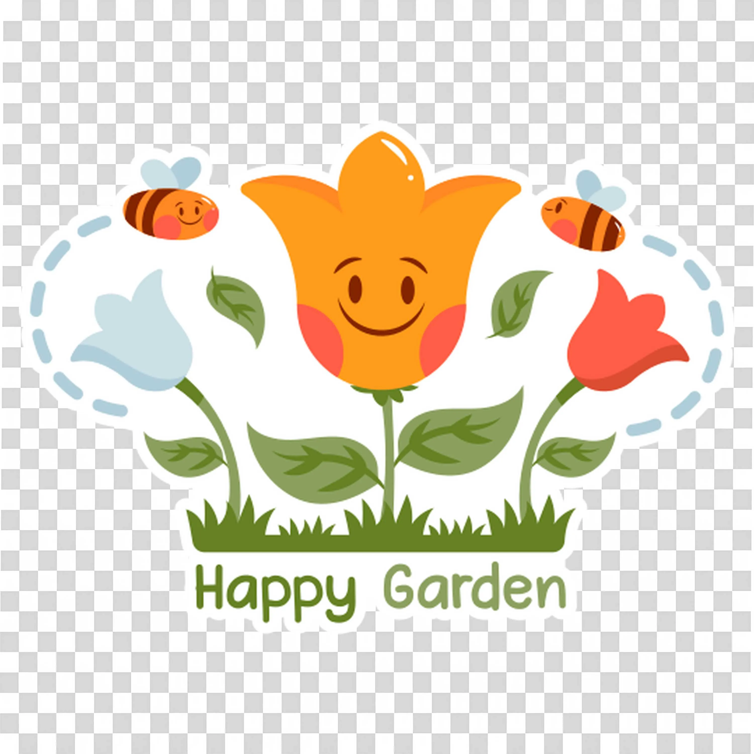Happy Garden Scene Reflects Natural Harmony Free PNG
