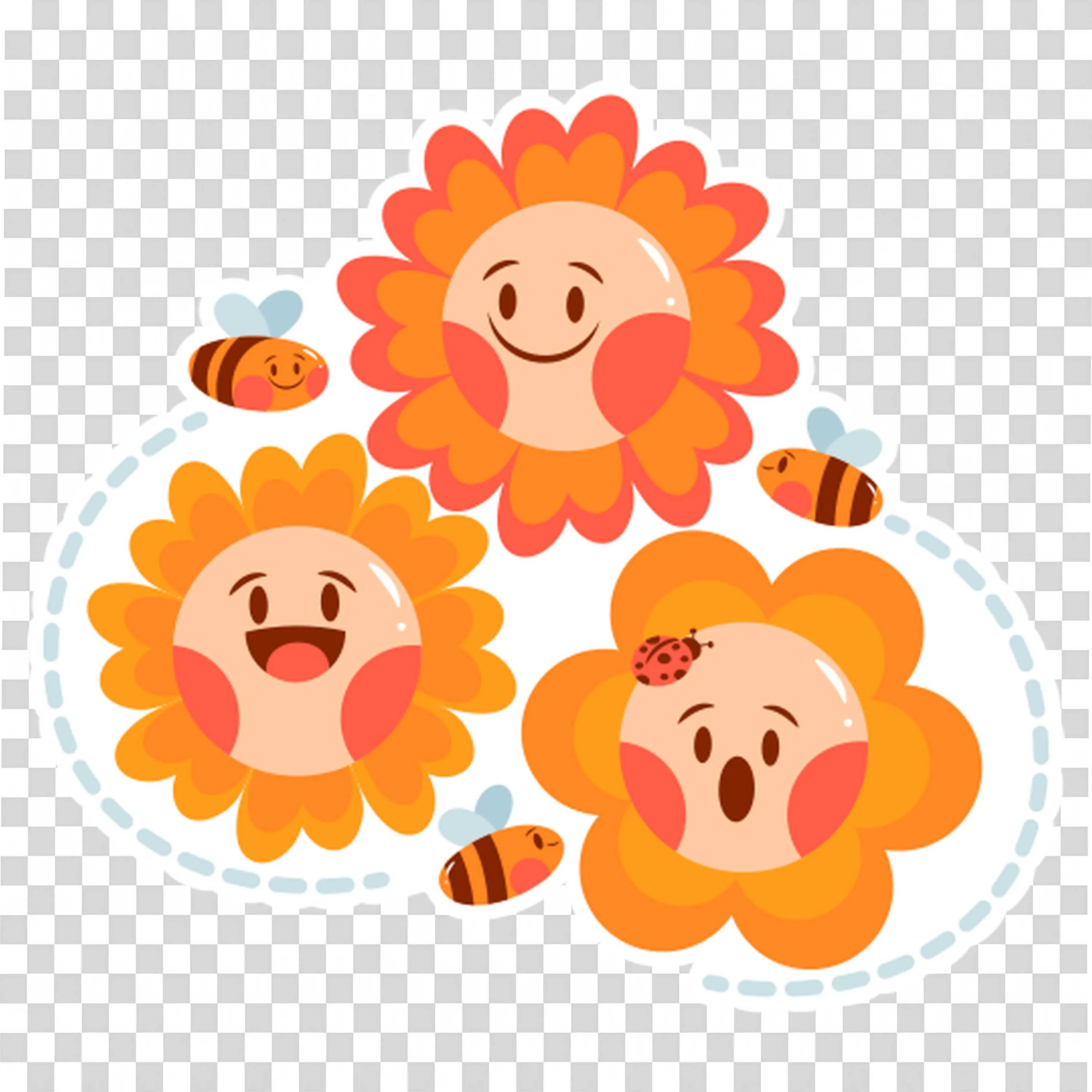 Happy Lion Faces Bloom in Flower Costume Free PNGImage