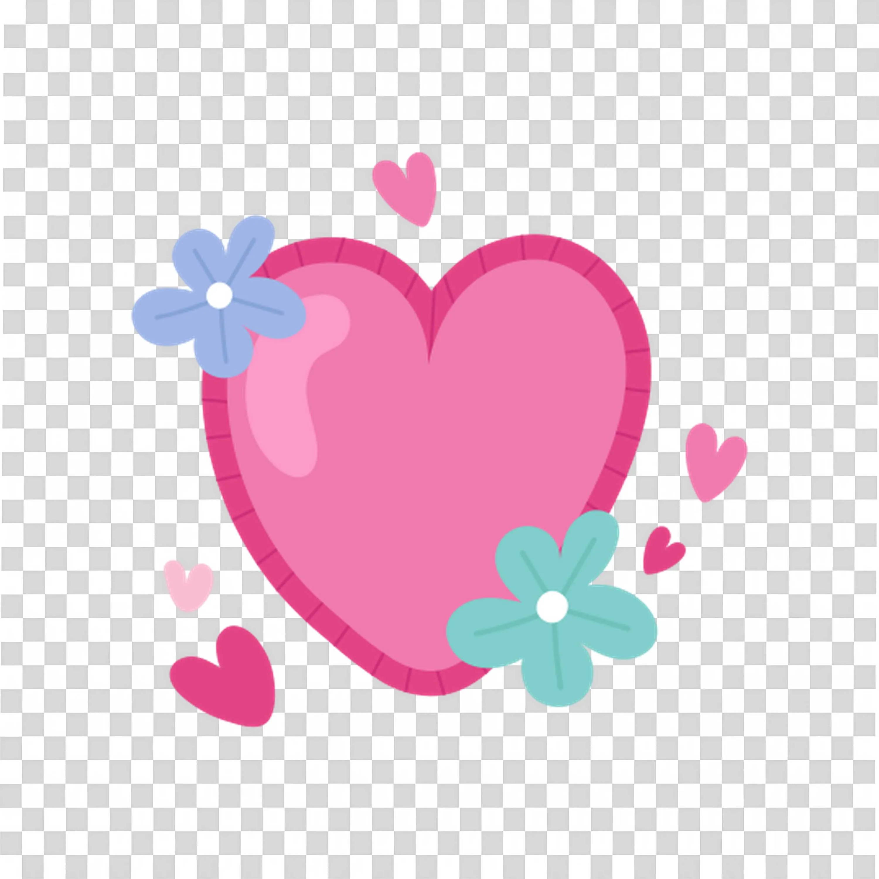 Heart and Flowers Symbolize Gentle Affection PNGImage