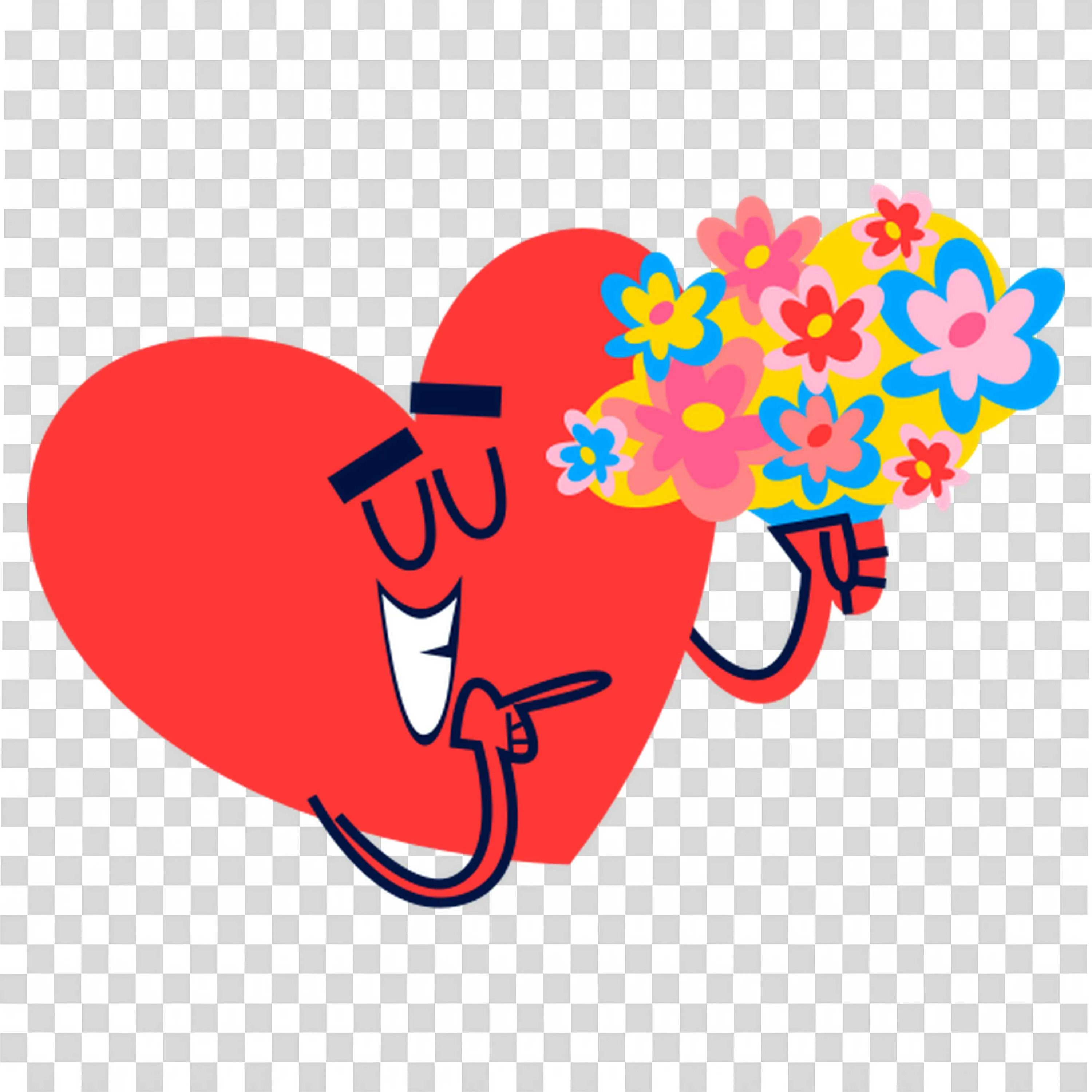 Heart Giving Flowers Celebrates Deep Affection Free Download