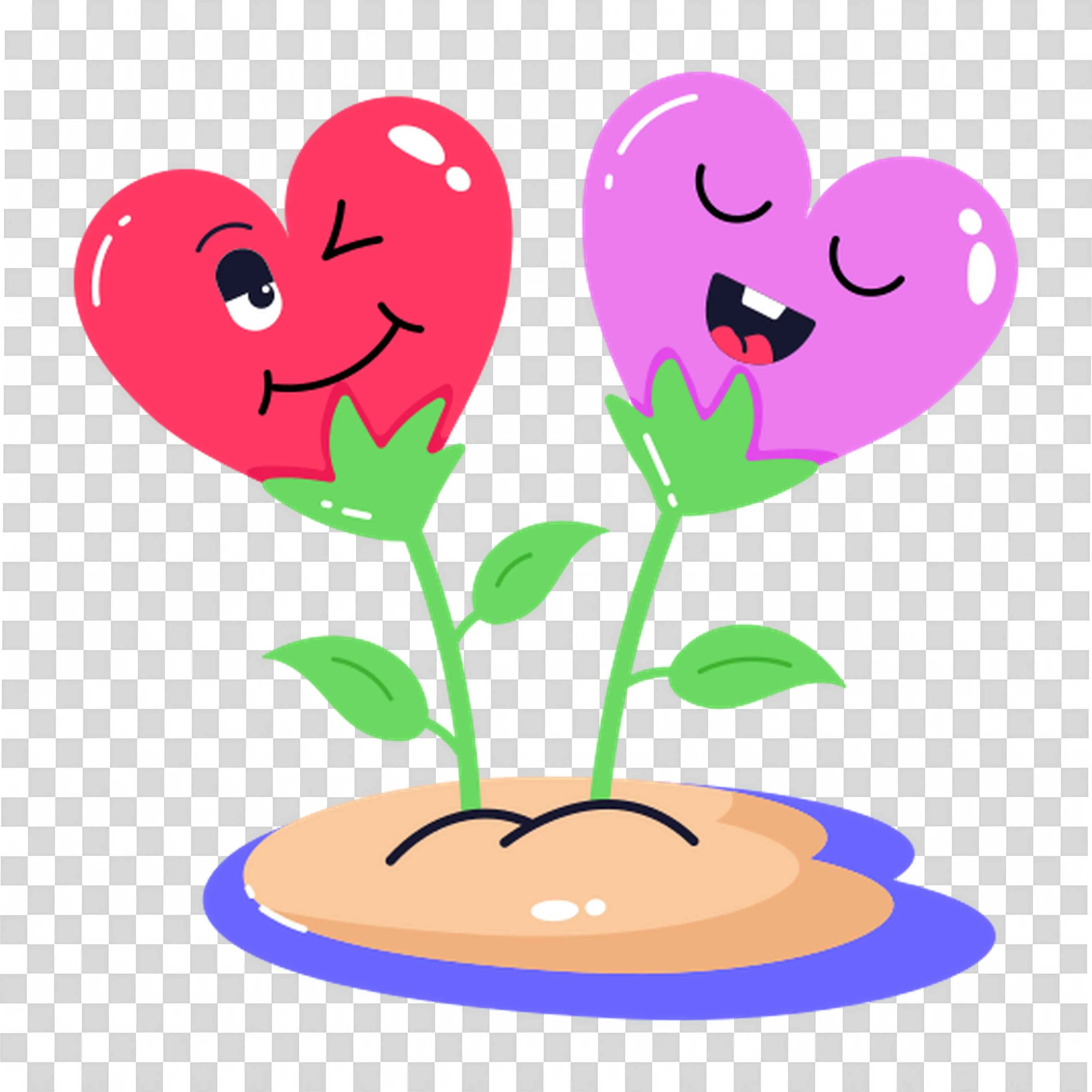 Heart Shaped Flowers Celebrate True Connection Free PNG