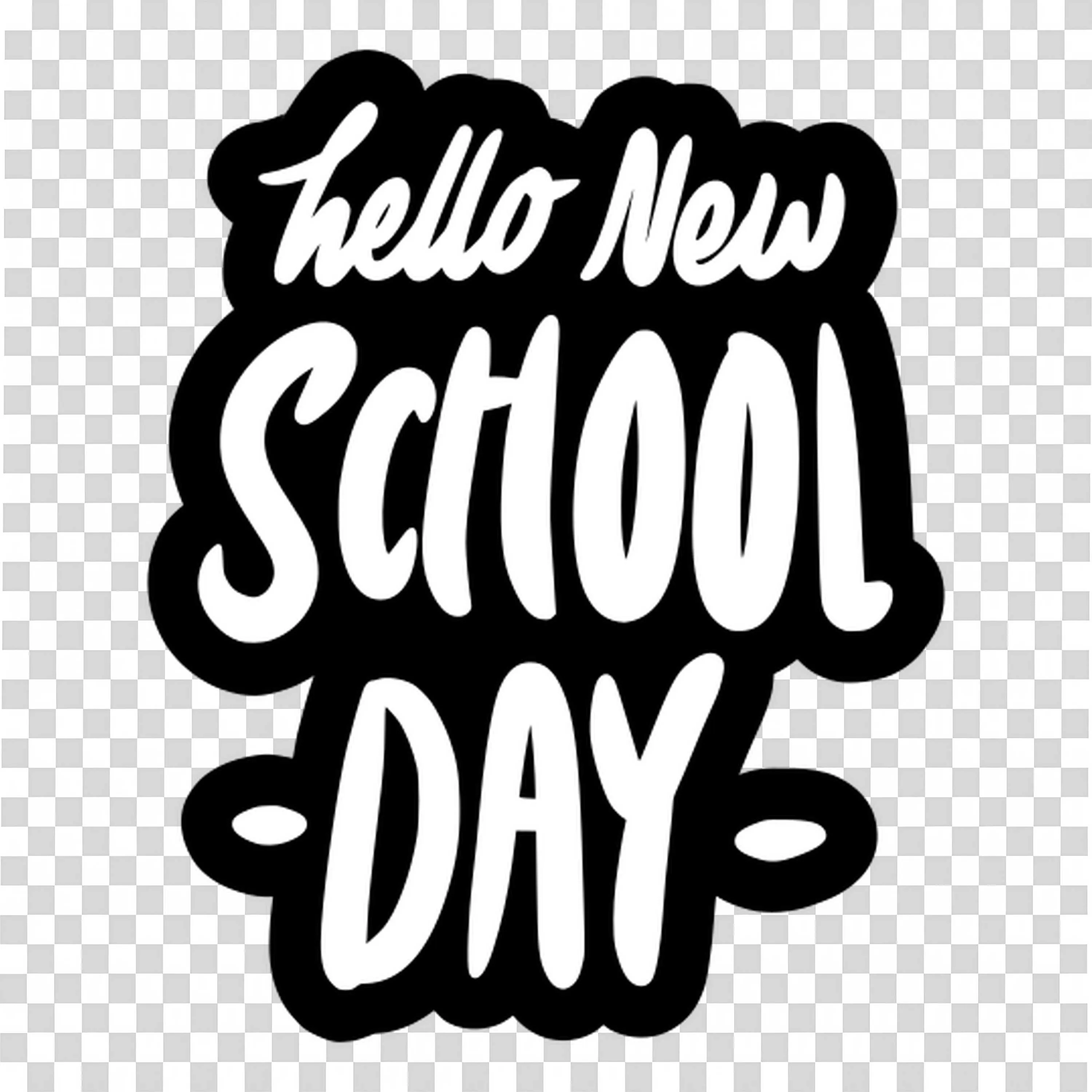 Hello New School Day Energizes Kids for Learning Free Png
