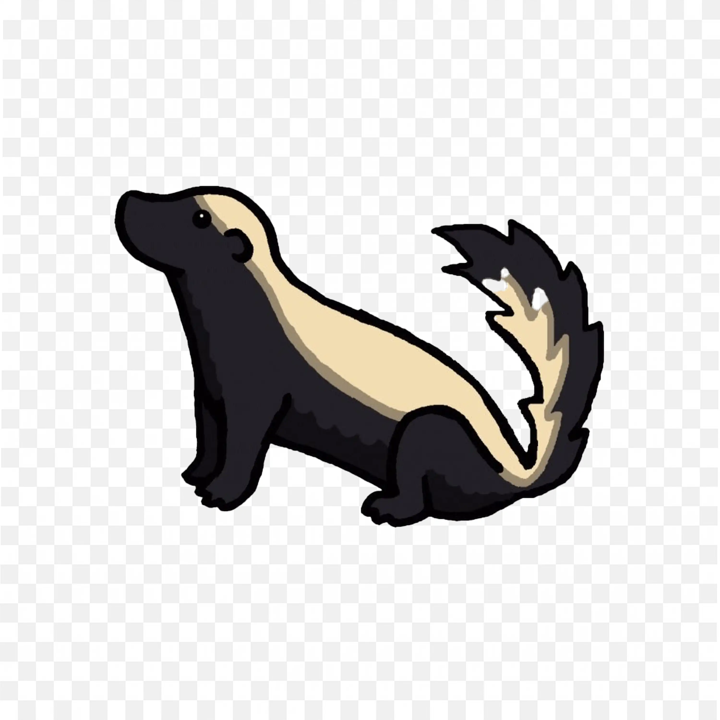 Honey Badger Illustration Black and White Stripe Animal Art