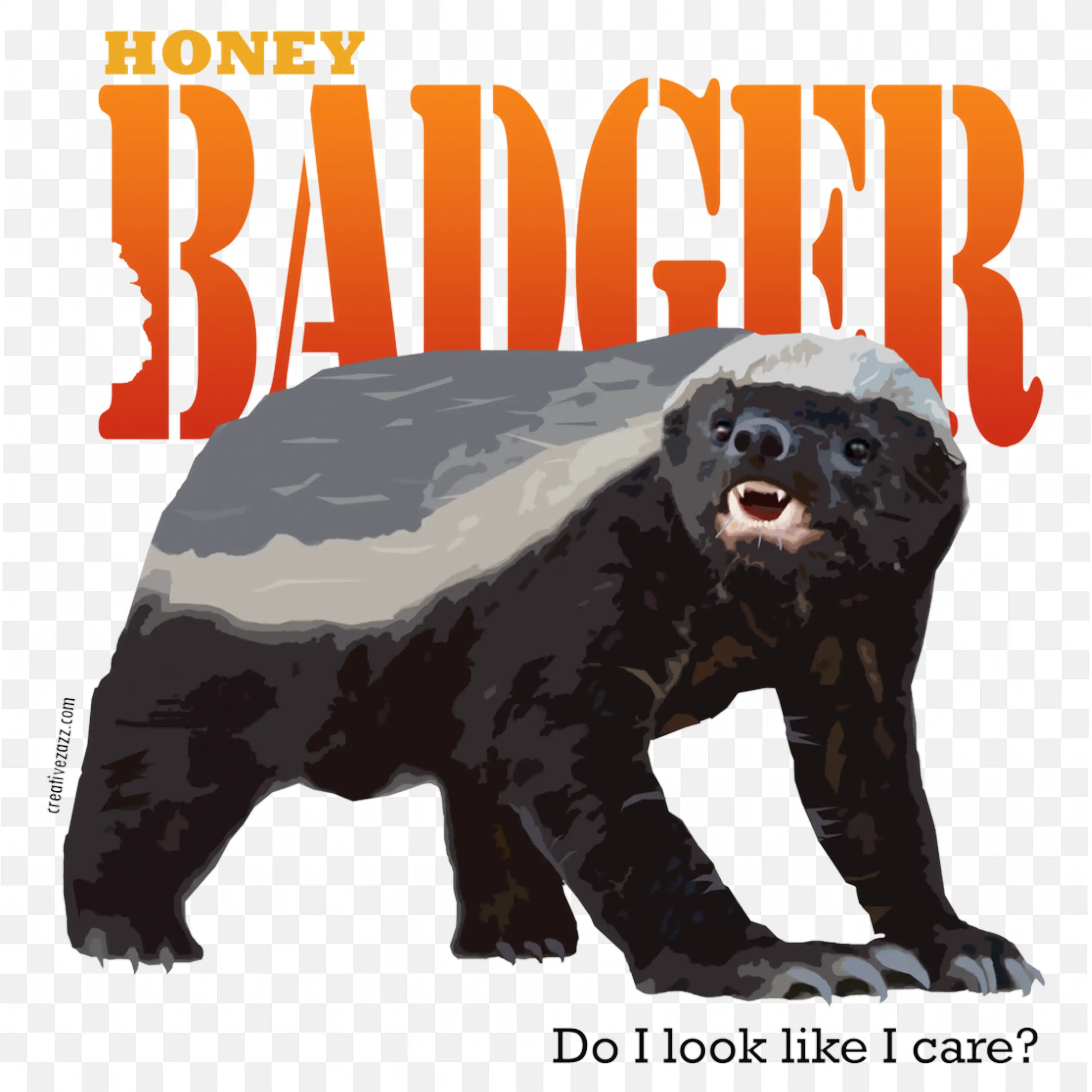 Honey Badger Poster Style Art Clip Bold Nature Wildlife
