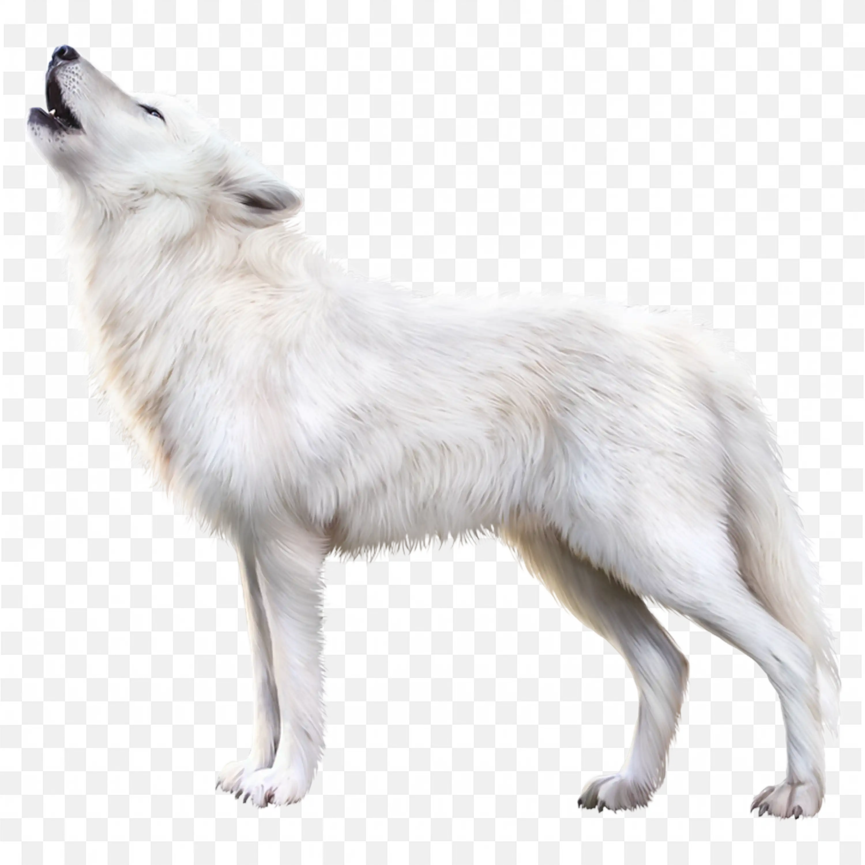 Howling Arctic Wolf Clip Art Winter Nature Wildlife Animal