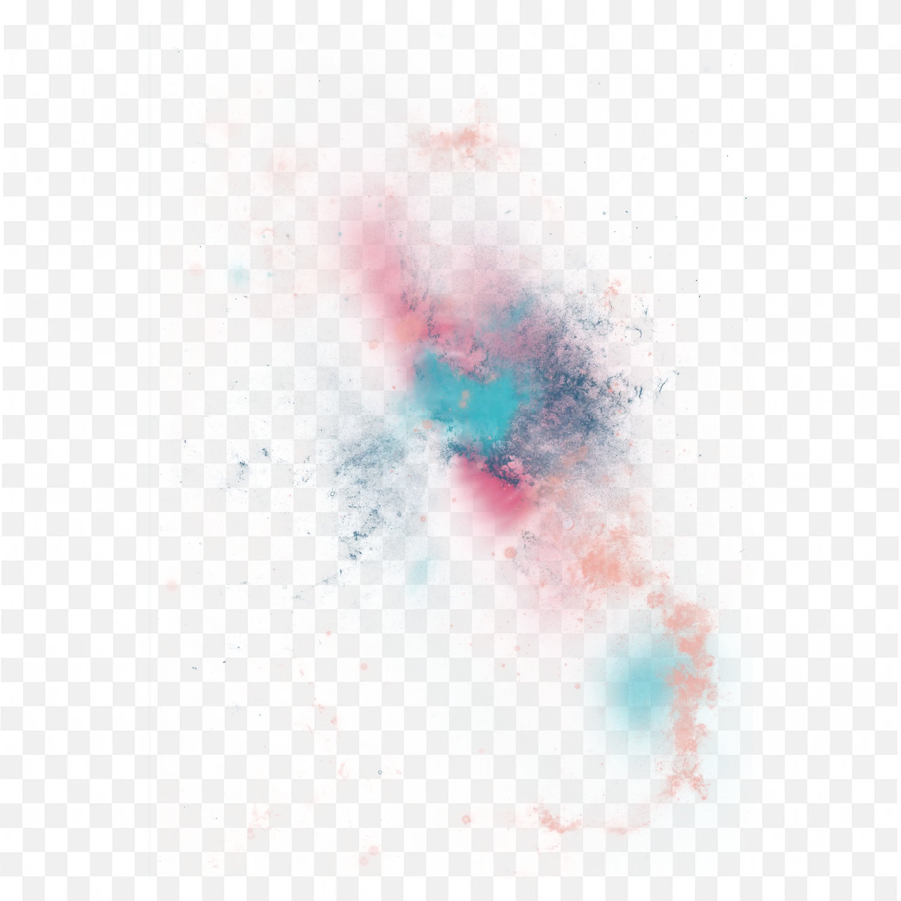 Ink Splash PNG Blue and Pink Artistic Watercolor Stroke