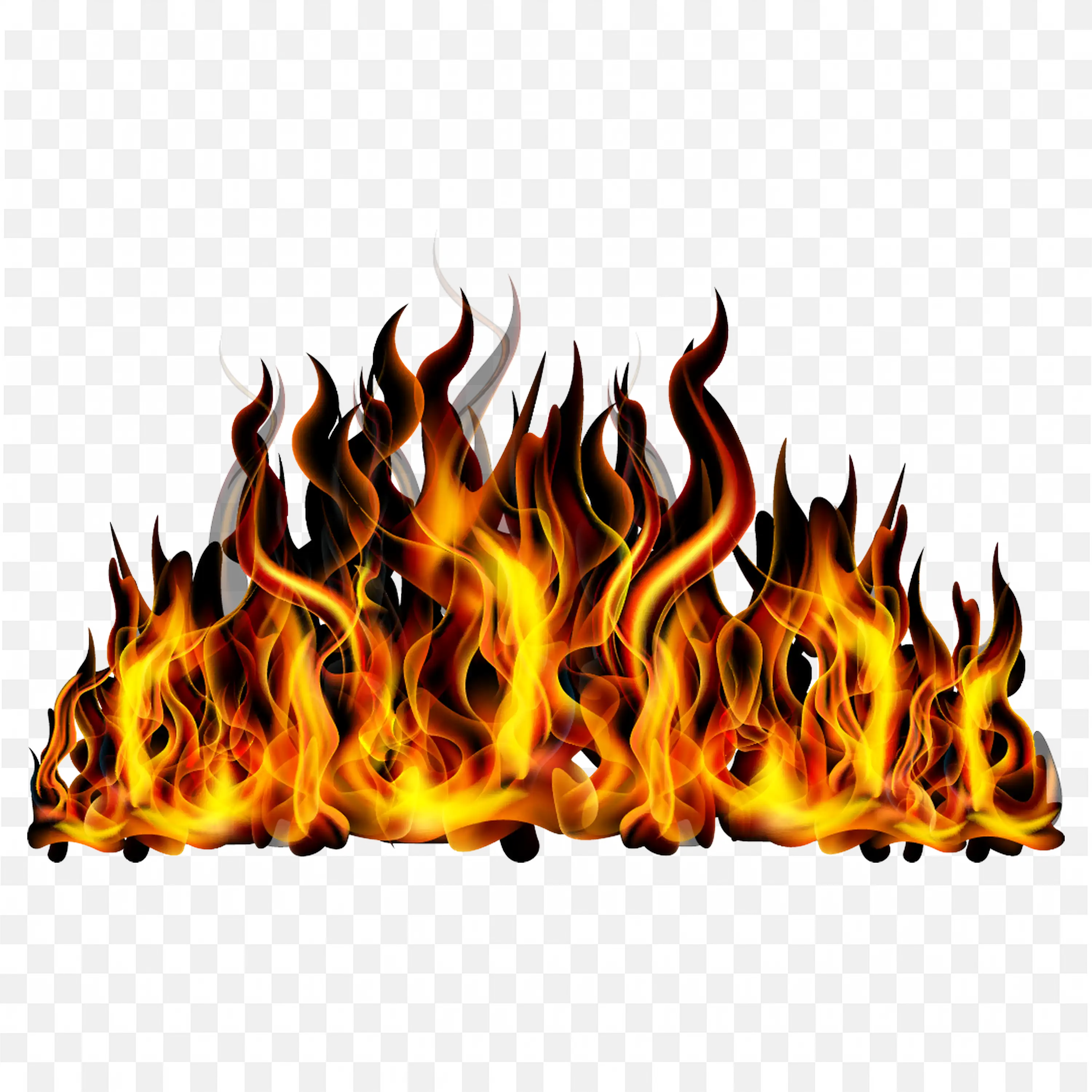 Intense Fire Flame Burning Ground Transparent PNG Art