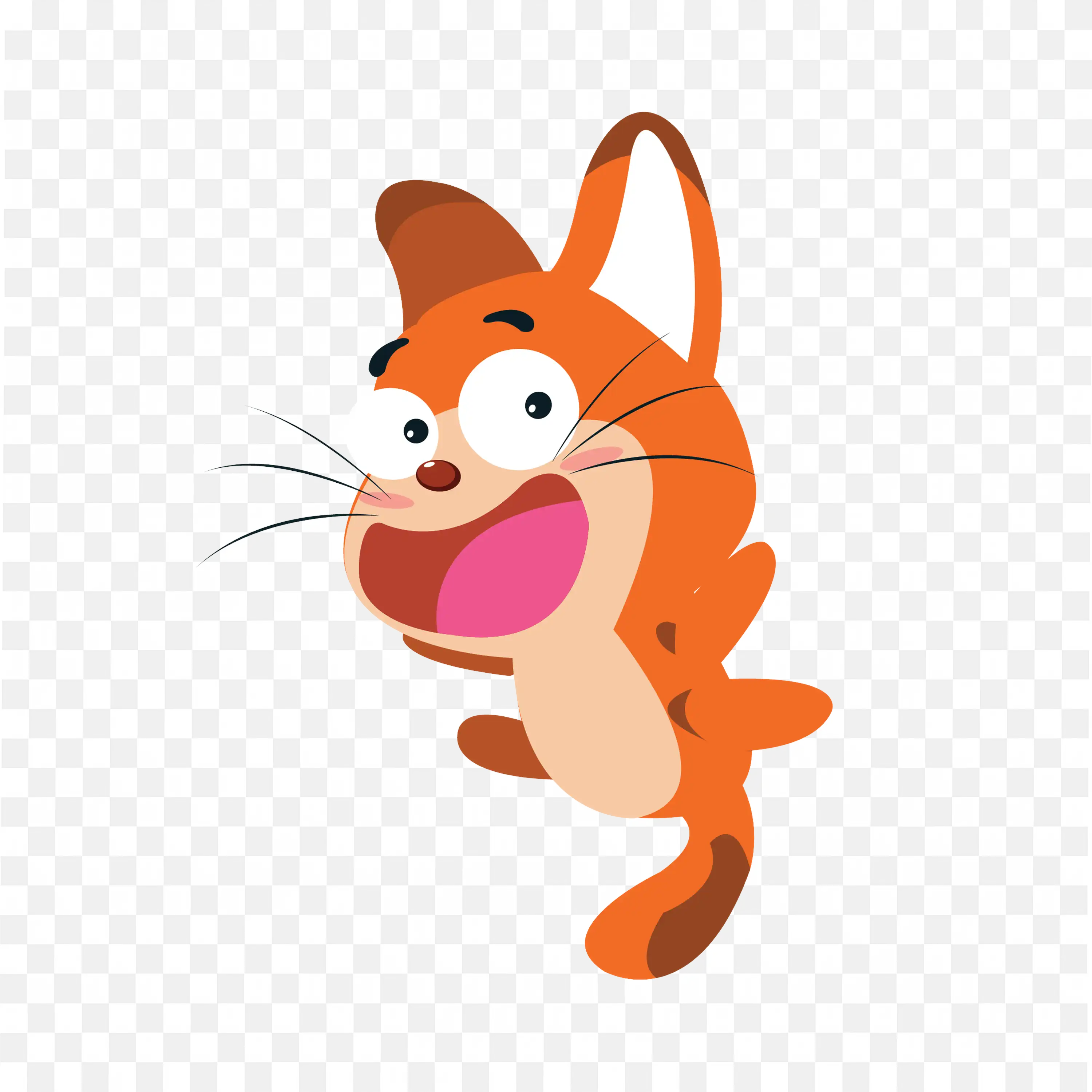 Jumping Fox PNG Cute Cartoon Red Fox Forest Animal