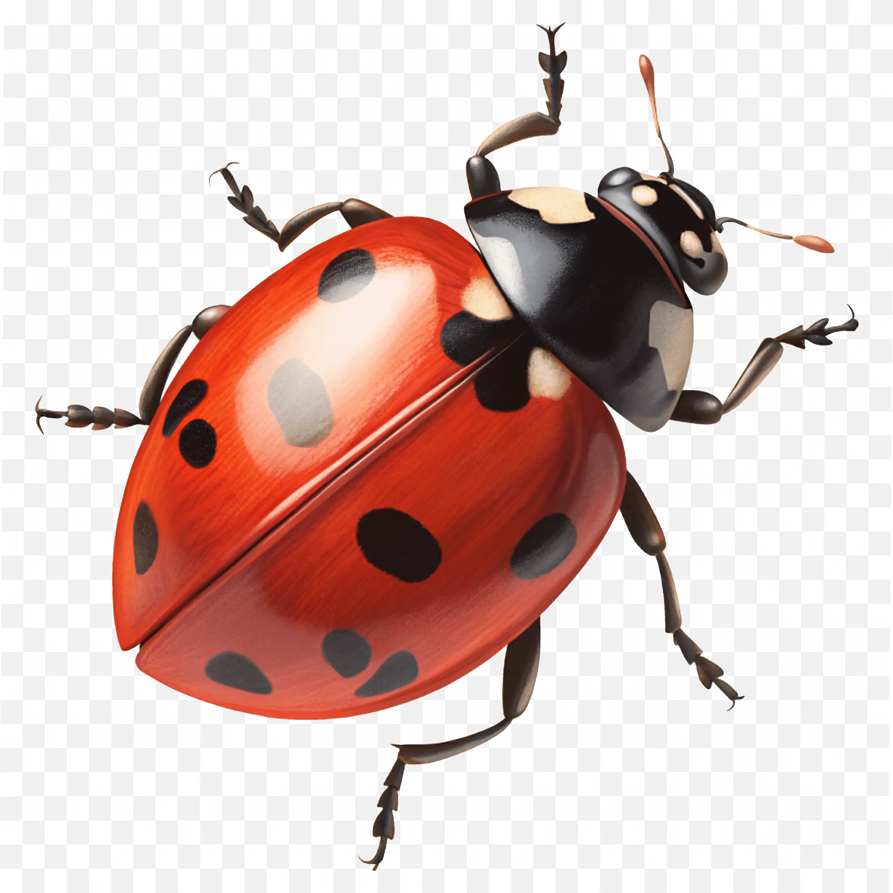Ladybug PNG Beetle Closeup with Detailed Wings Download