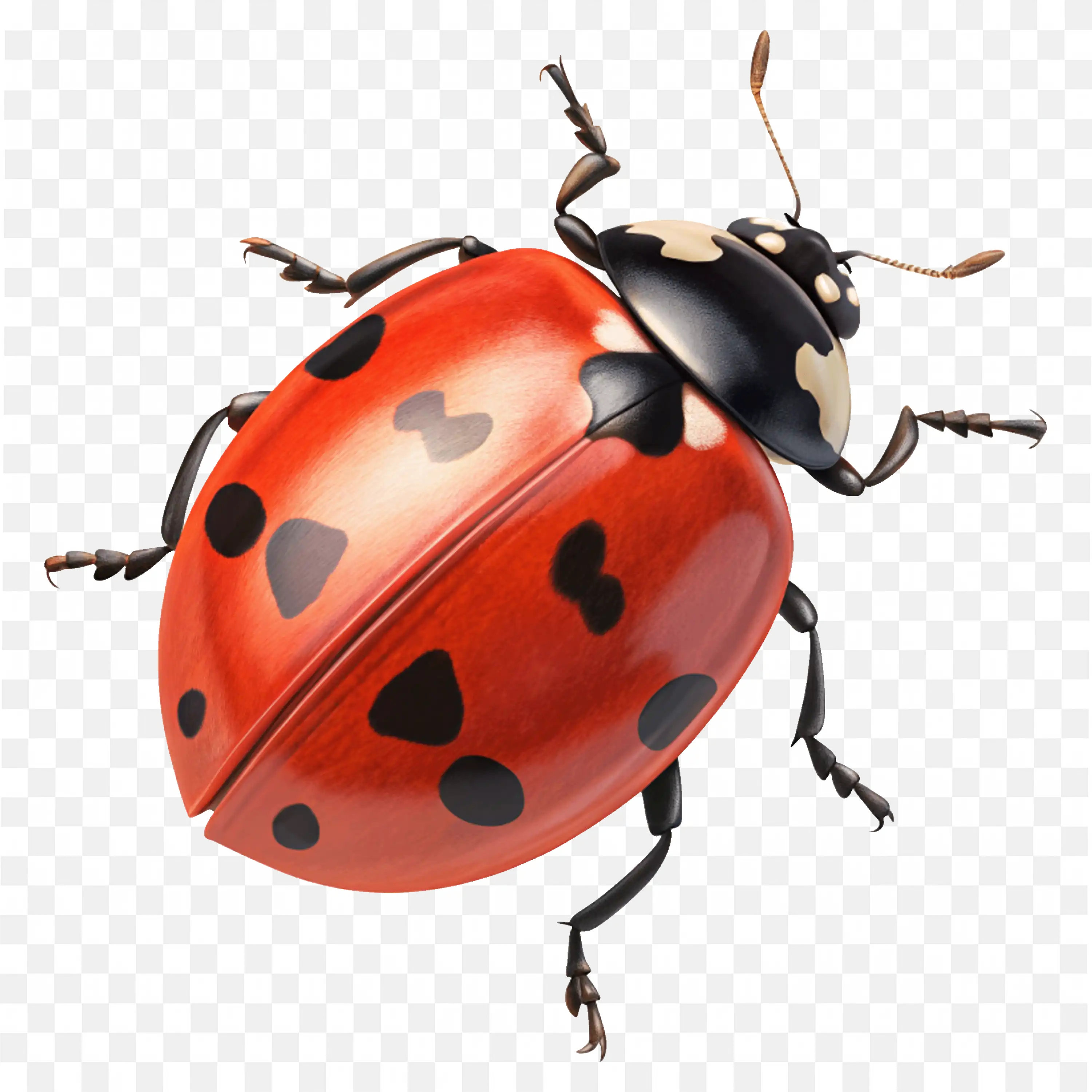 Ladybug PNG Insect on White Background Macro Photo