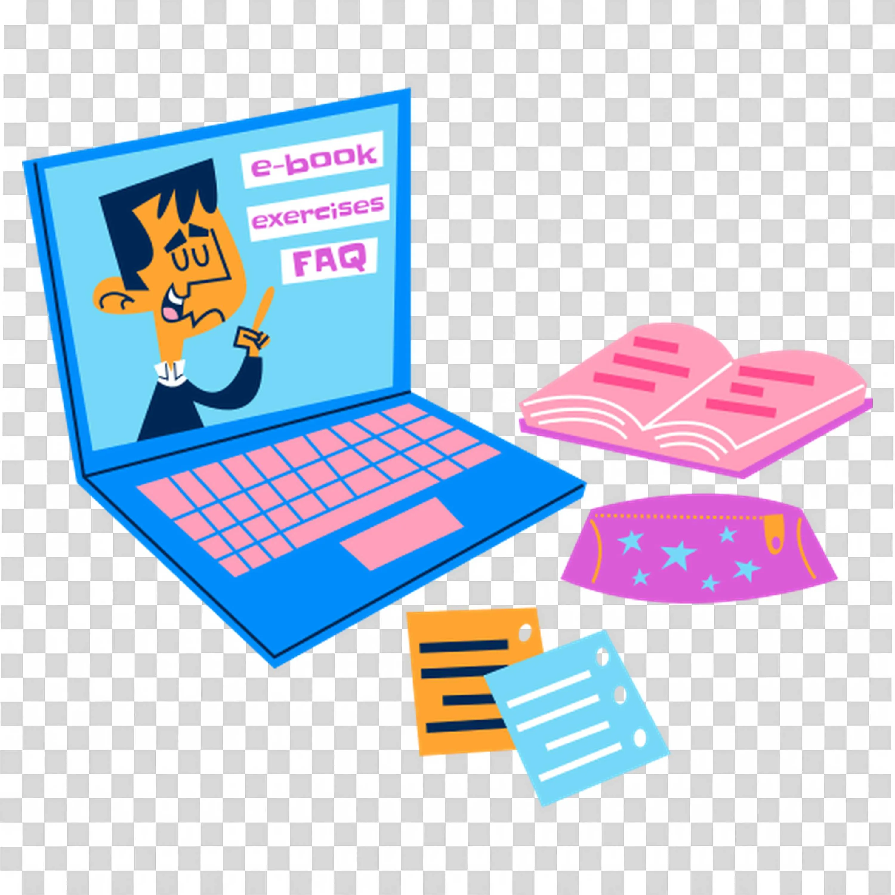 Laptop and Book Help Kids Grow Through Online Learning