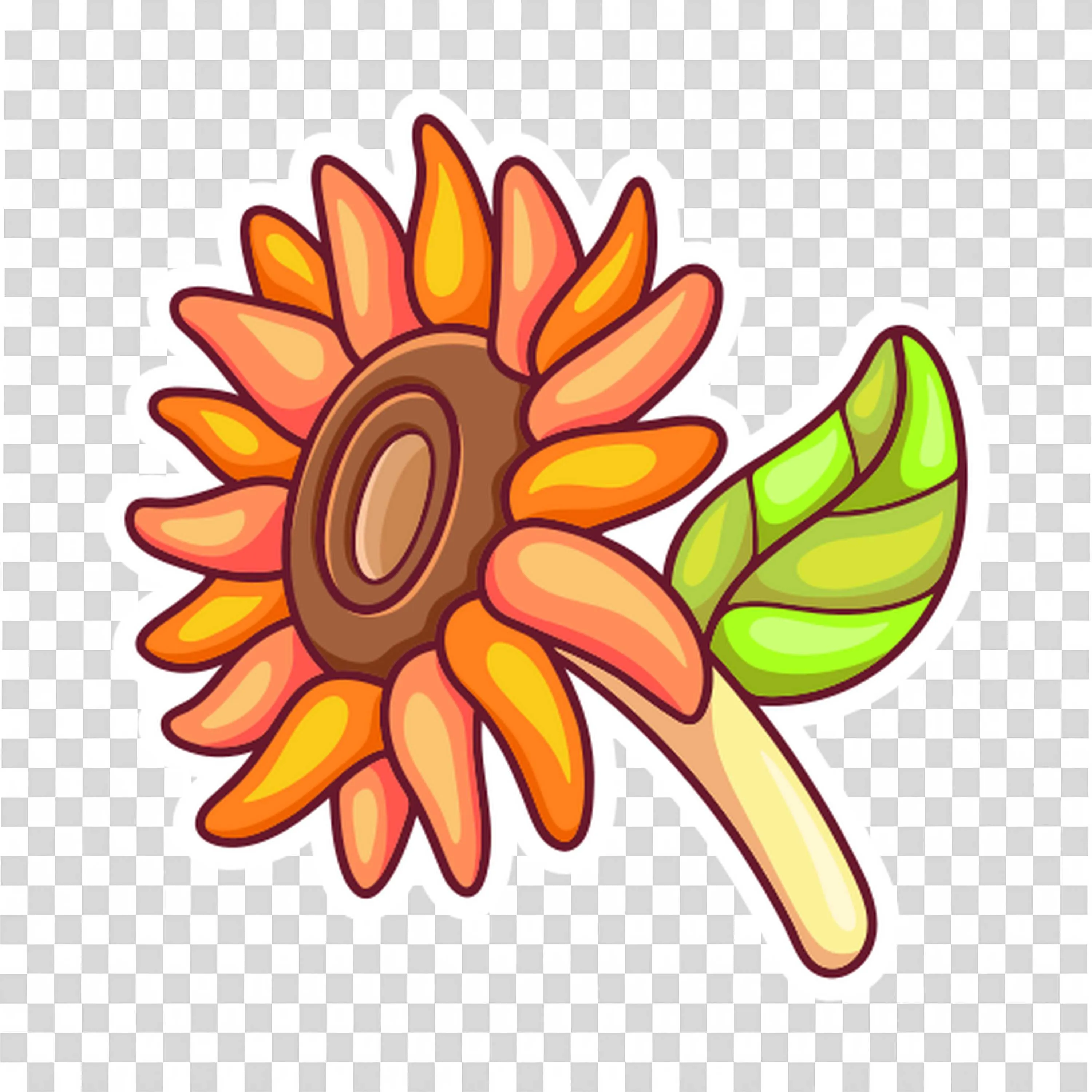 Leaning Sunflower Highlights Natural Beauty PNGDownload