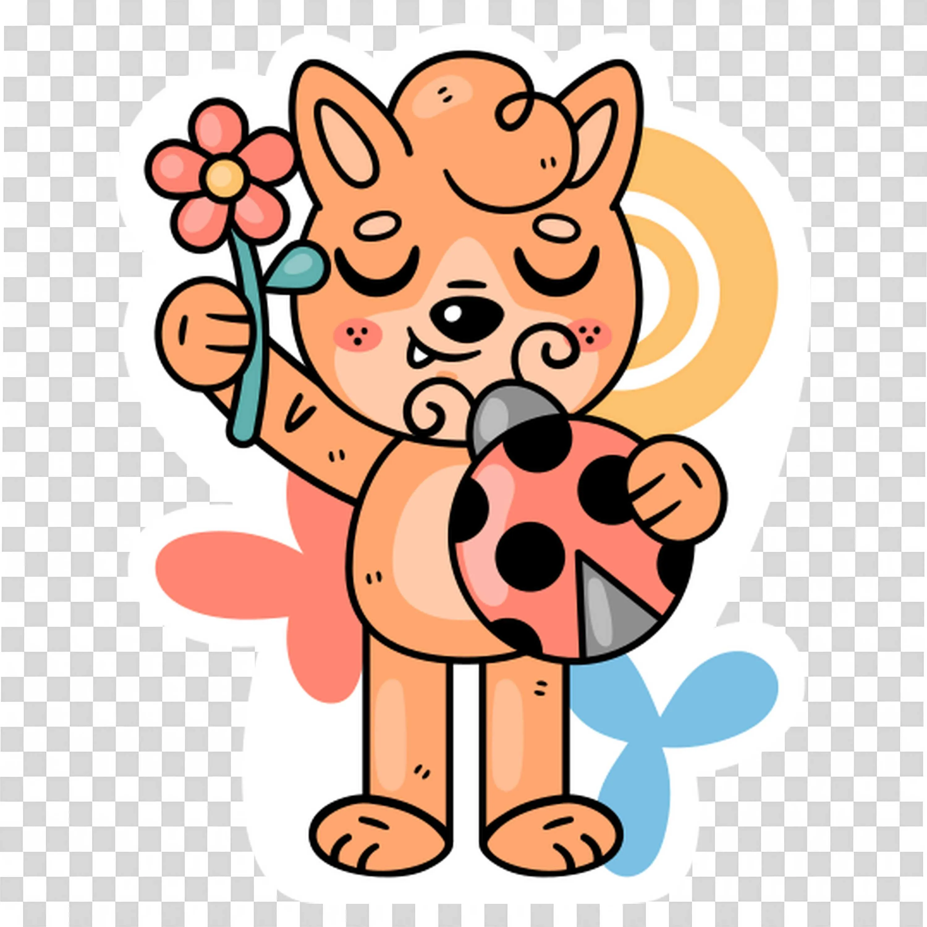 Leopard Holding Flowers Teaches Kind Actions Free Download