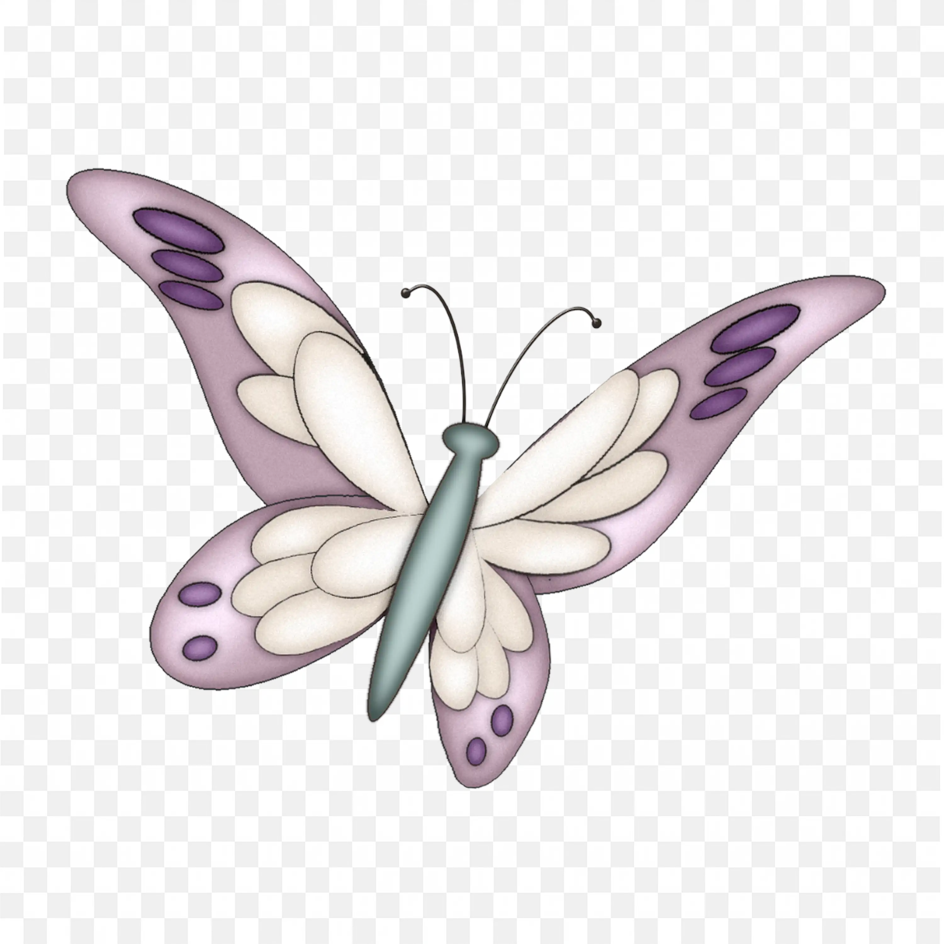 Light Purple Butterfly PNG Stylized Nature Insect Clipart