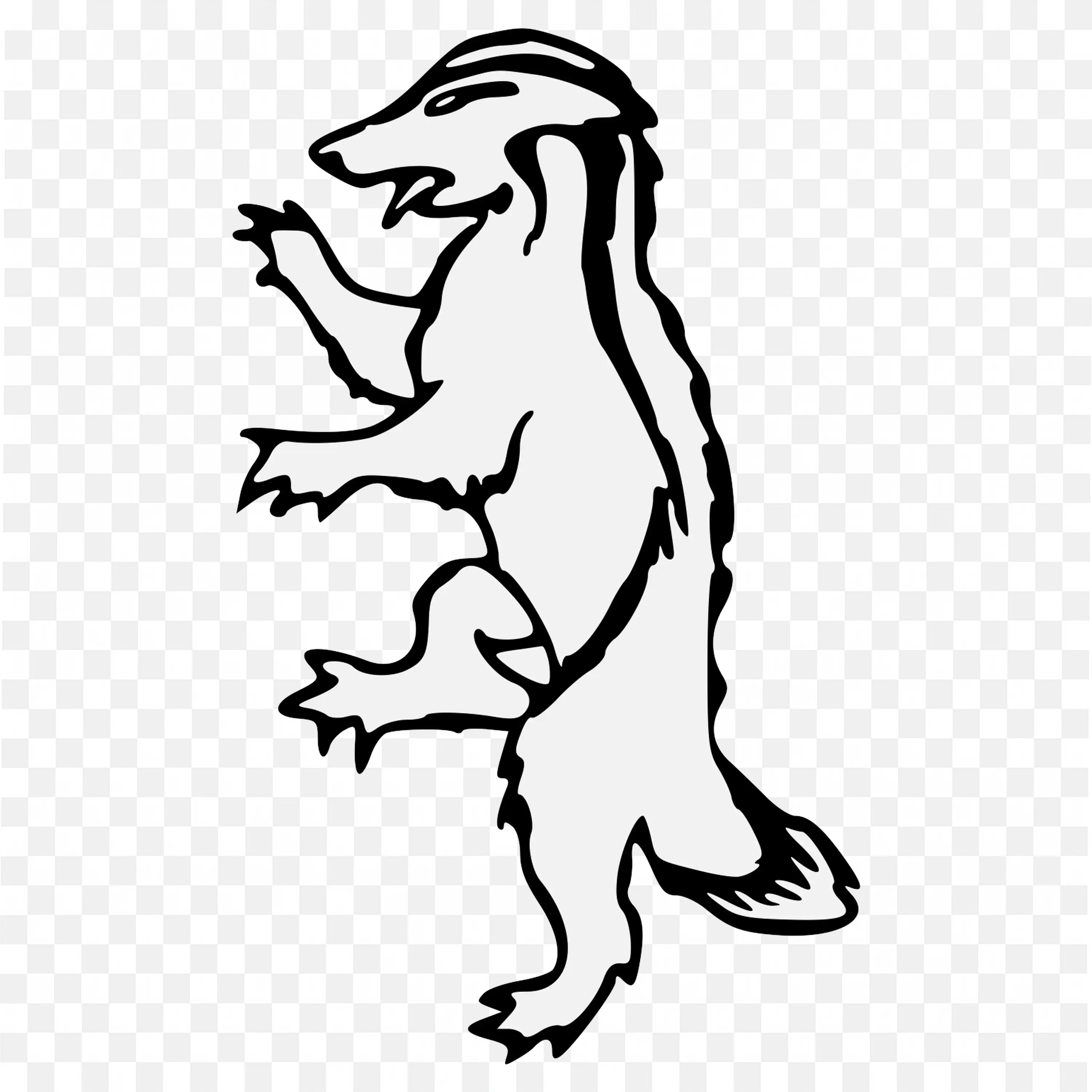 Line Drawing Badger Clip Art Outline Nature Animal Design