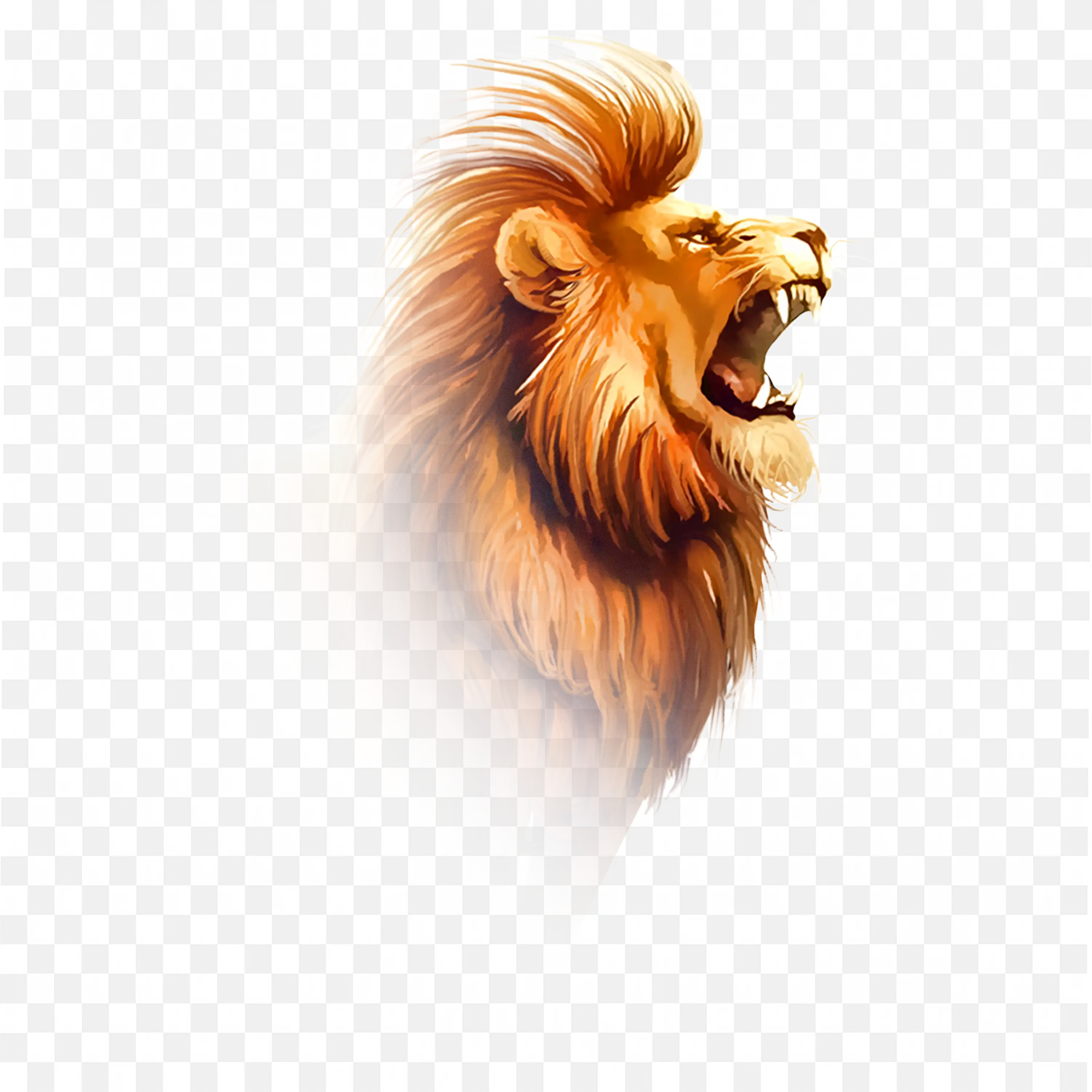 Lion Head PNG Realistic African King of Jungle Portrait Art
