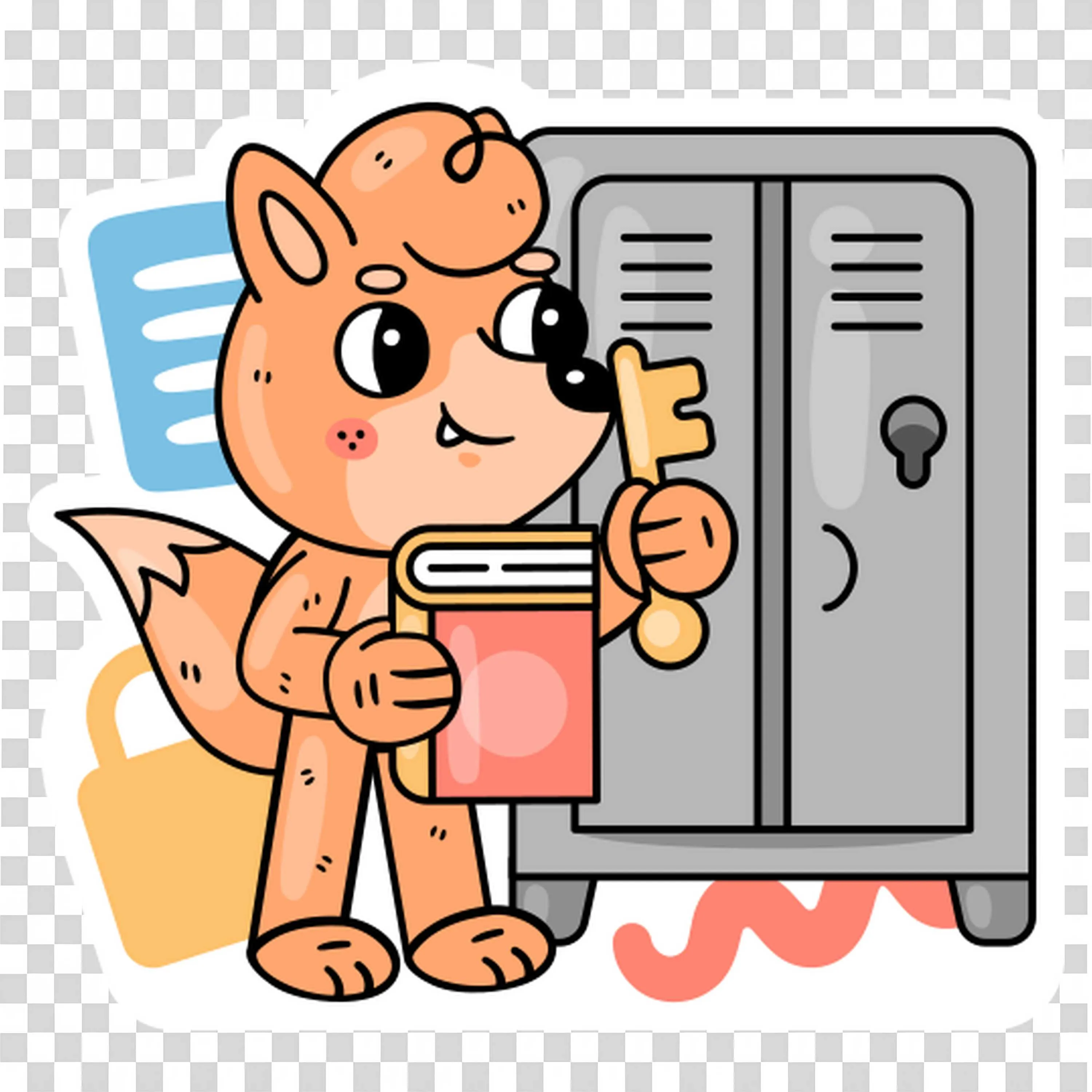 Little Bear Reading Book with Glasses and Smile Free Png