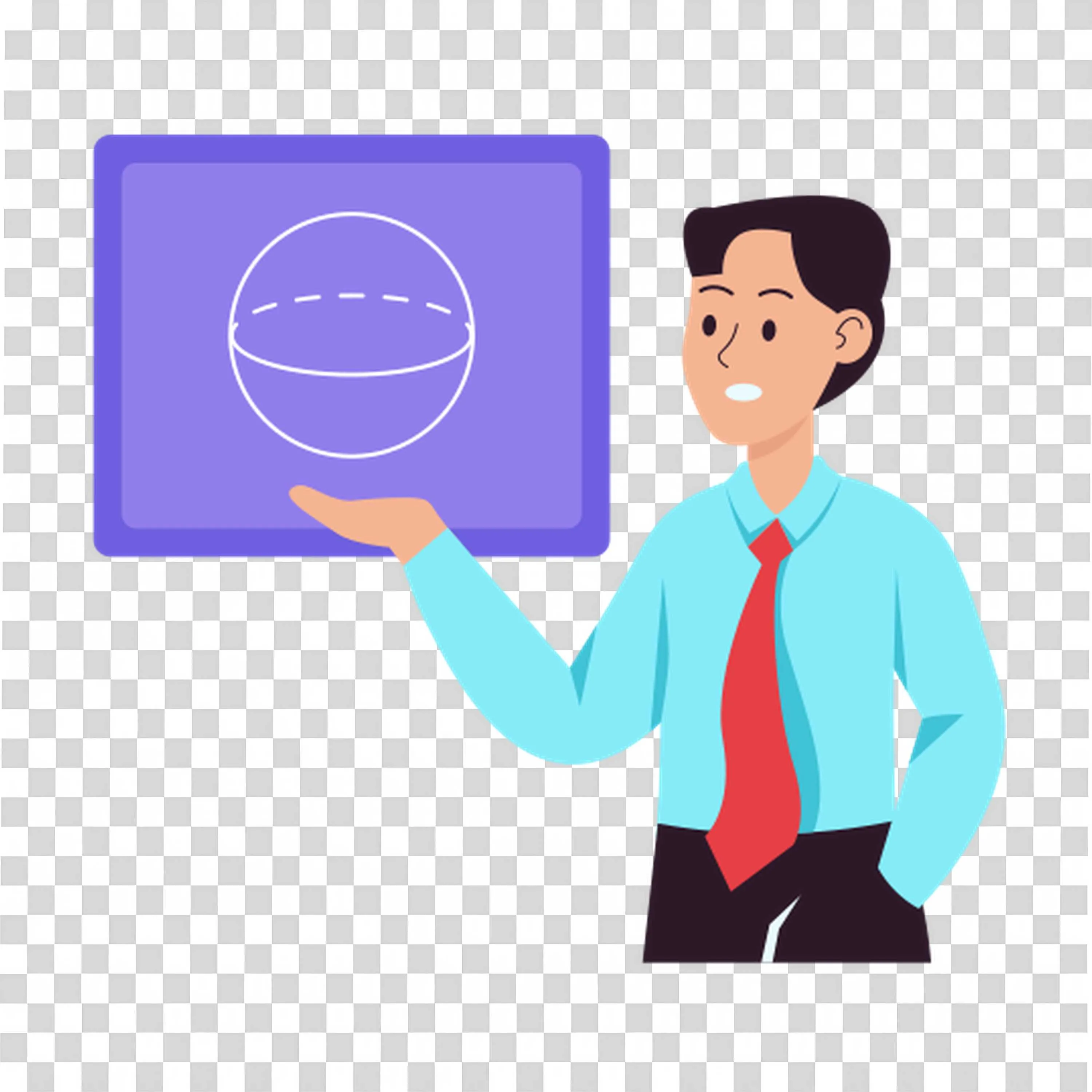 Male Teacher Pointing to Chalkboard in Classroom Environment