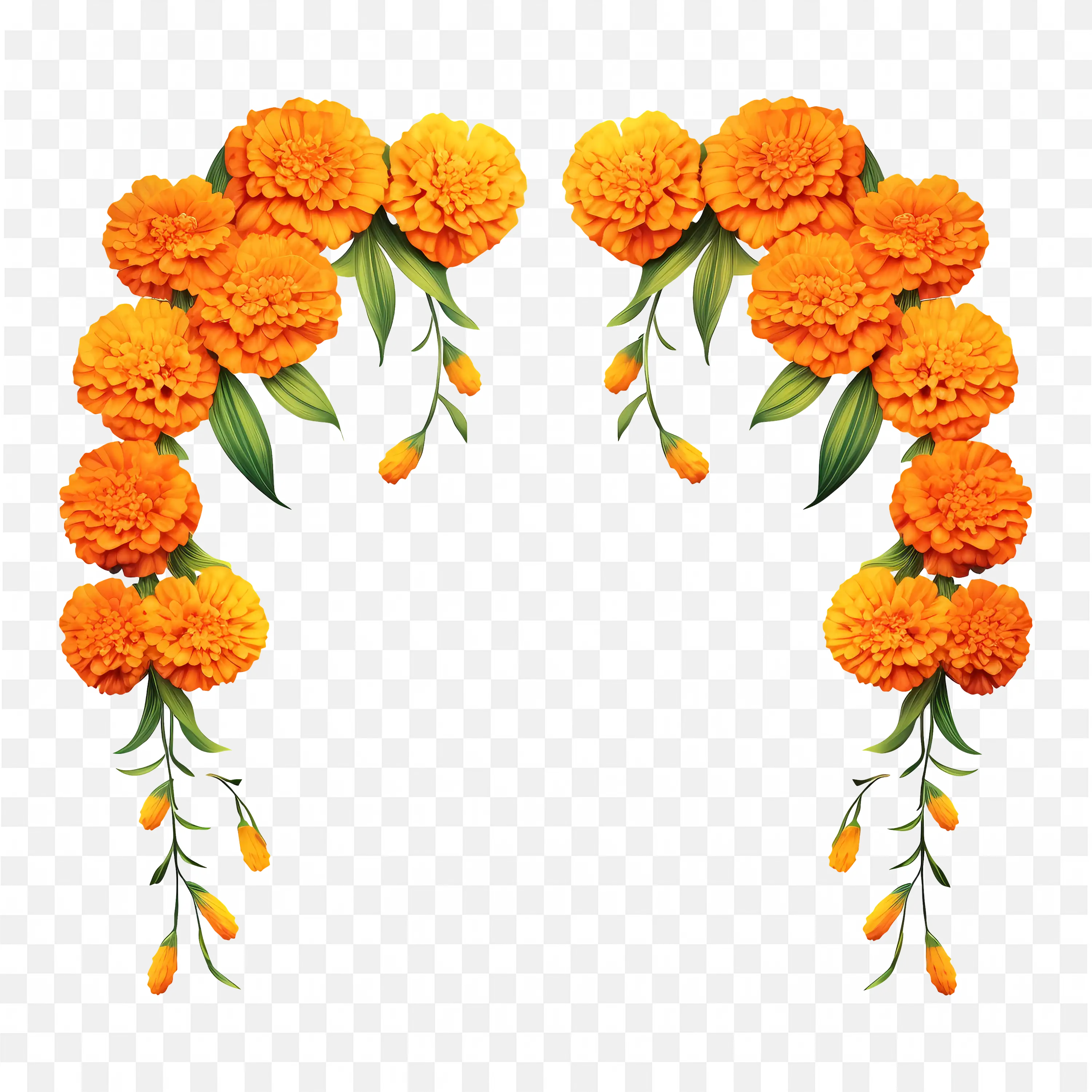 Marigold Garland PNG Nature Flower Clip Art Festive Ring