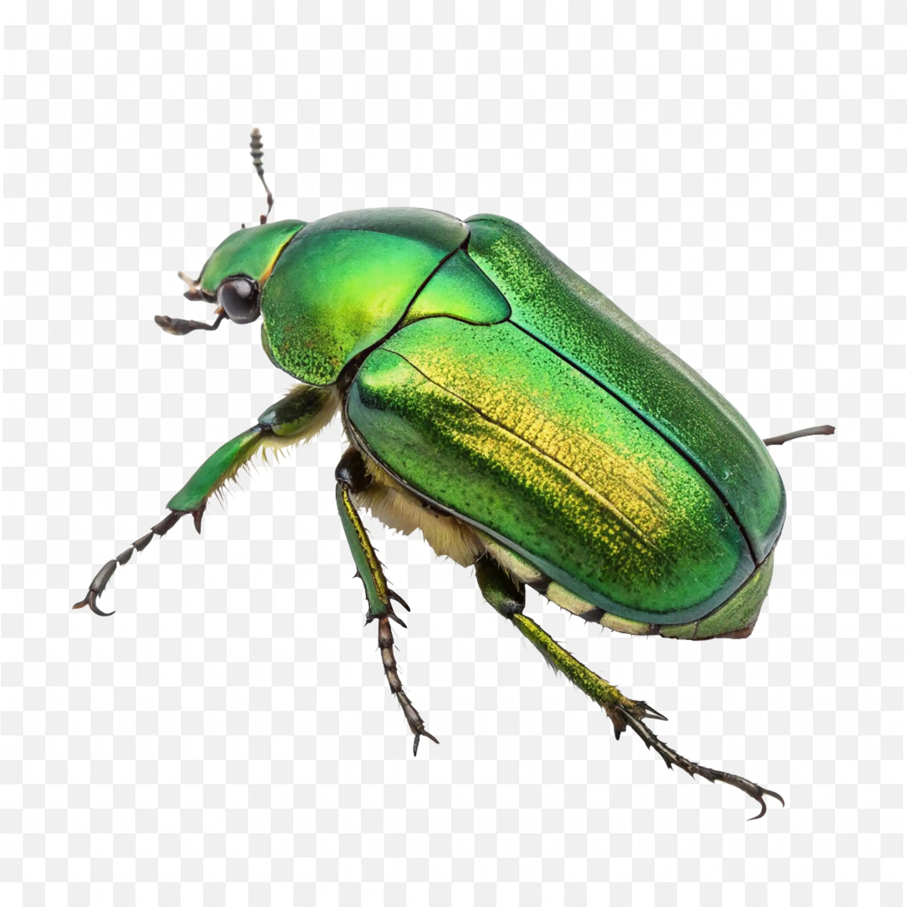 Metallic Green Beetle PNG Realistic Insect Illustration