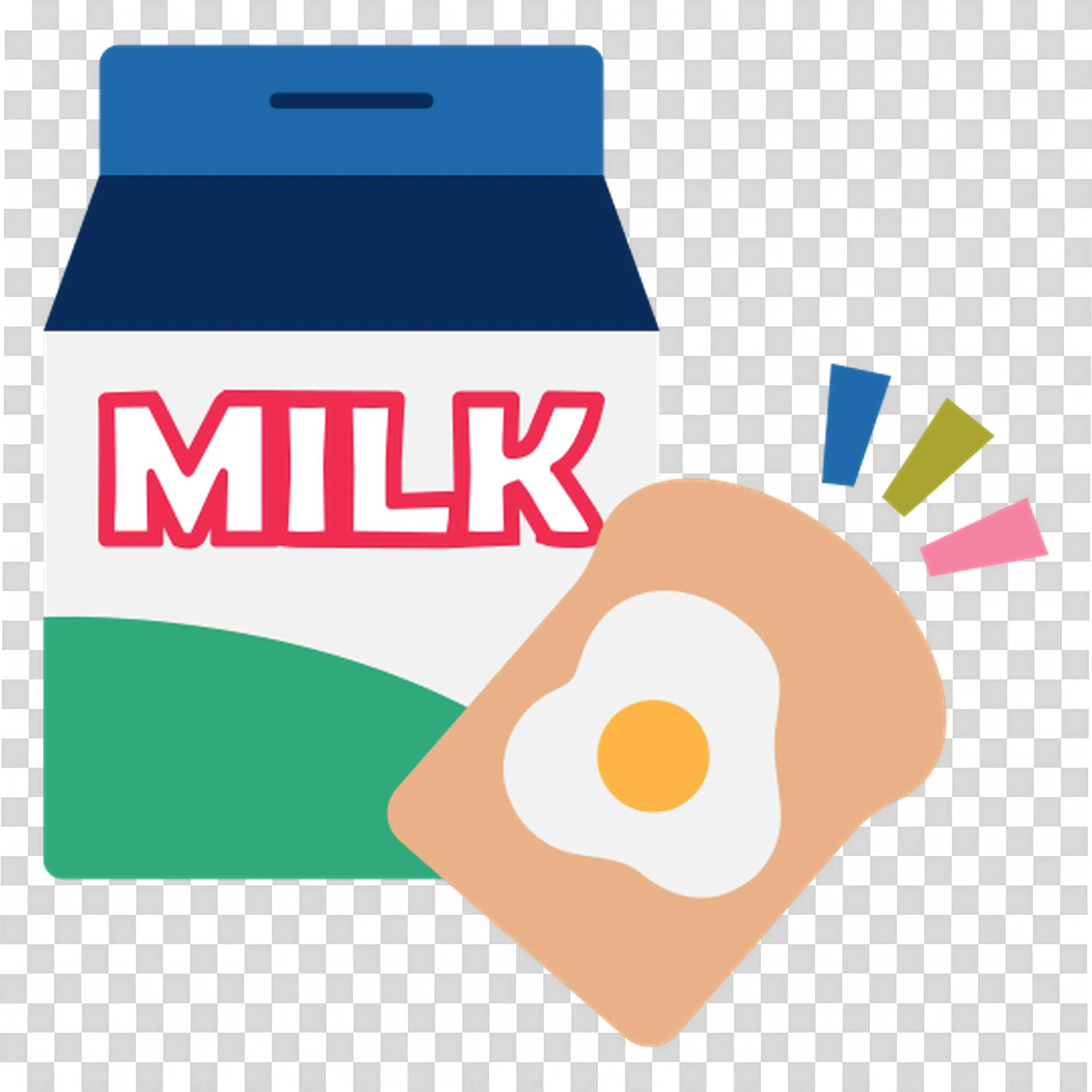 Milk and Toast Support Student Health and Energy Png