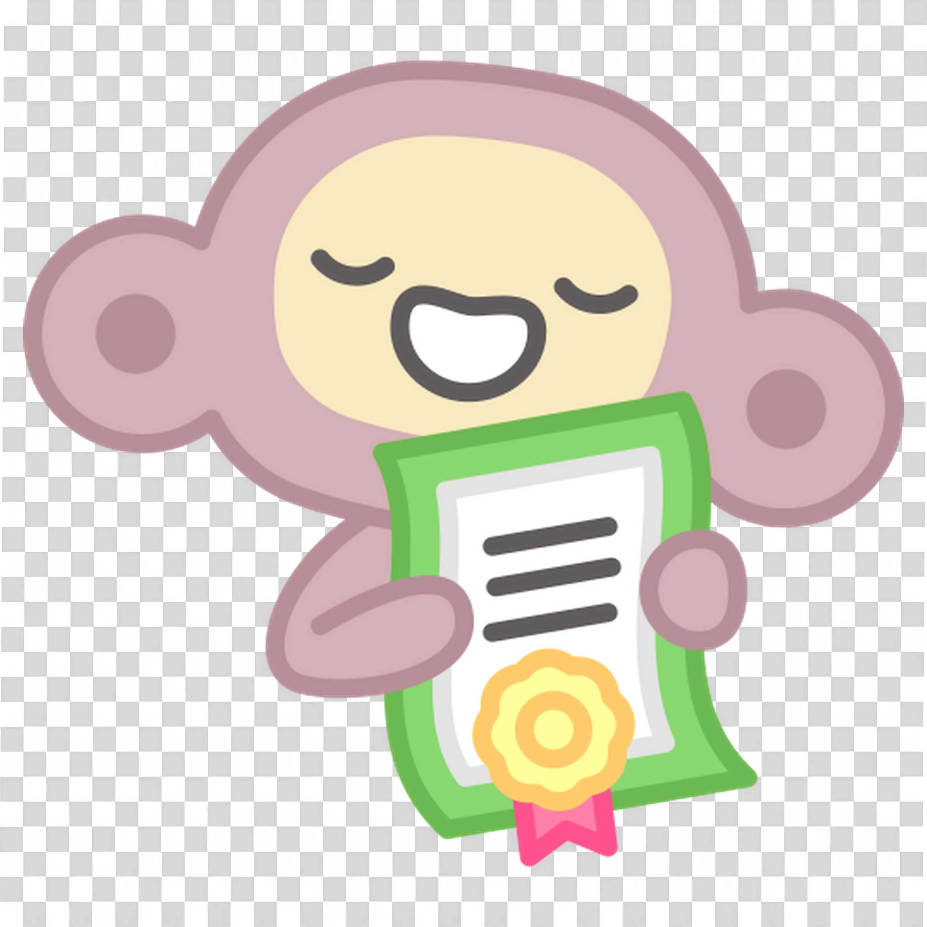 Monkey Holding Green Book and Reading with a Gentle Smile