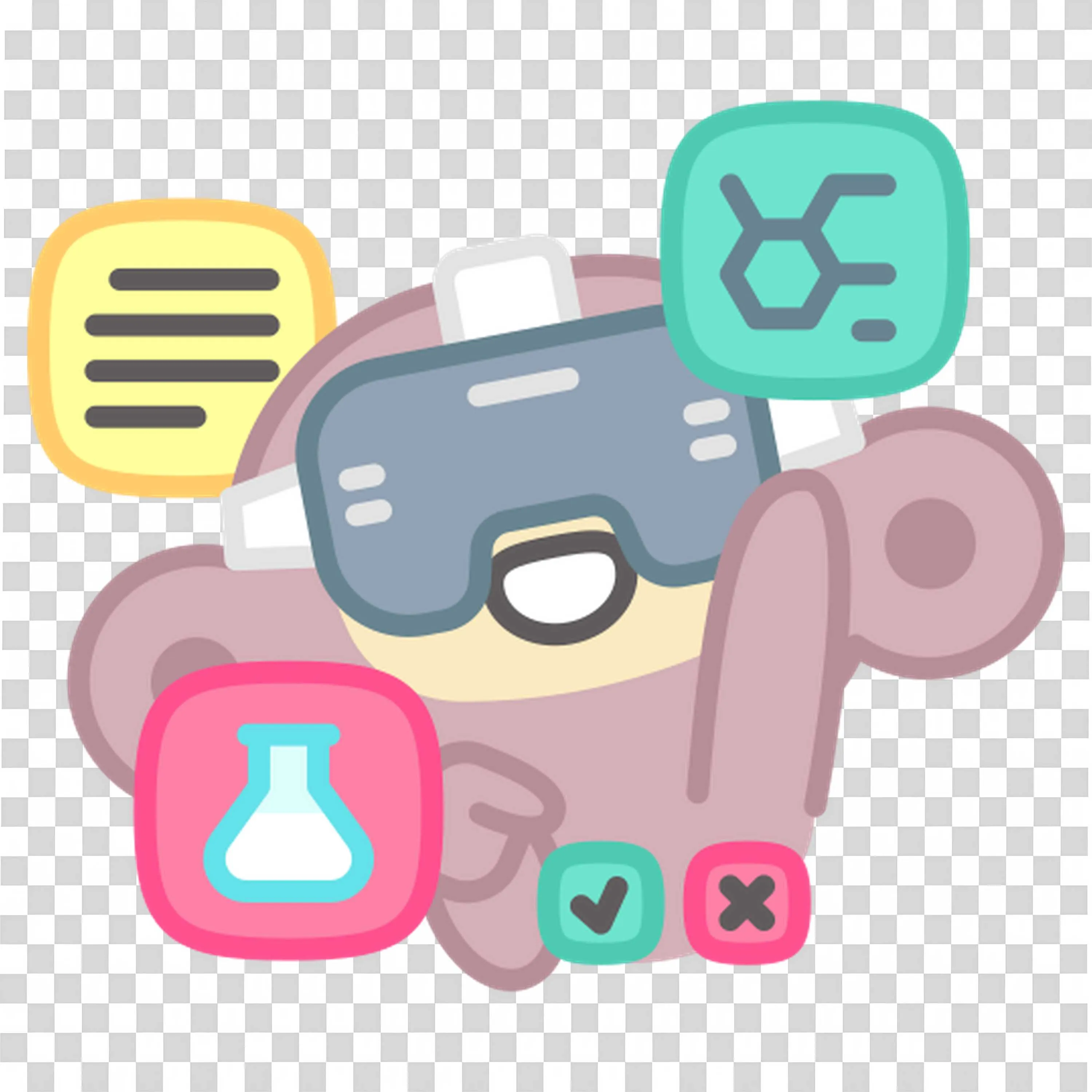 Monkey Scientist Loves Experiments with Test Tubes