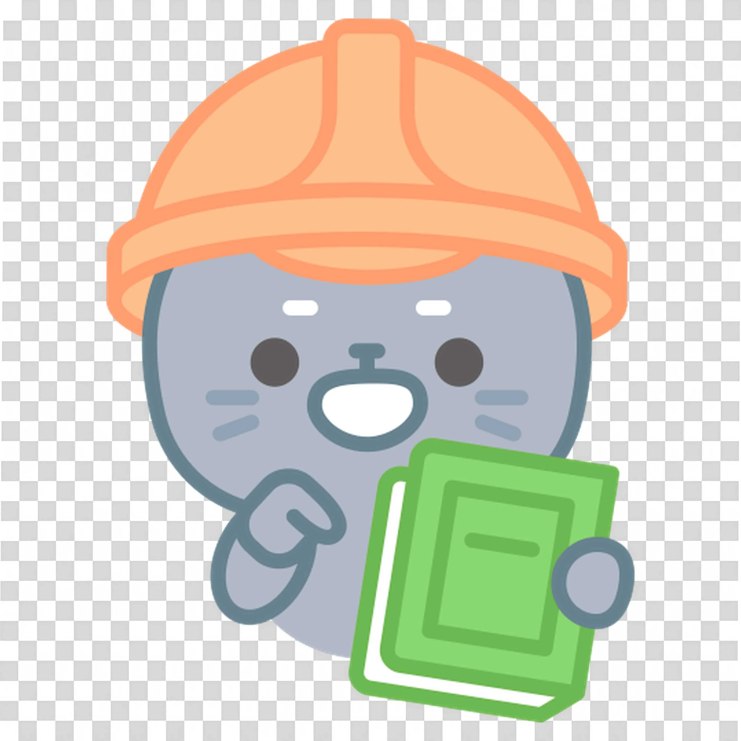 Monkey with Helmet Holding Book and Smiling Bright Cheeks