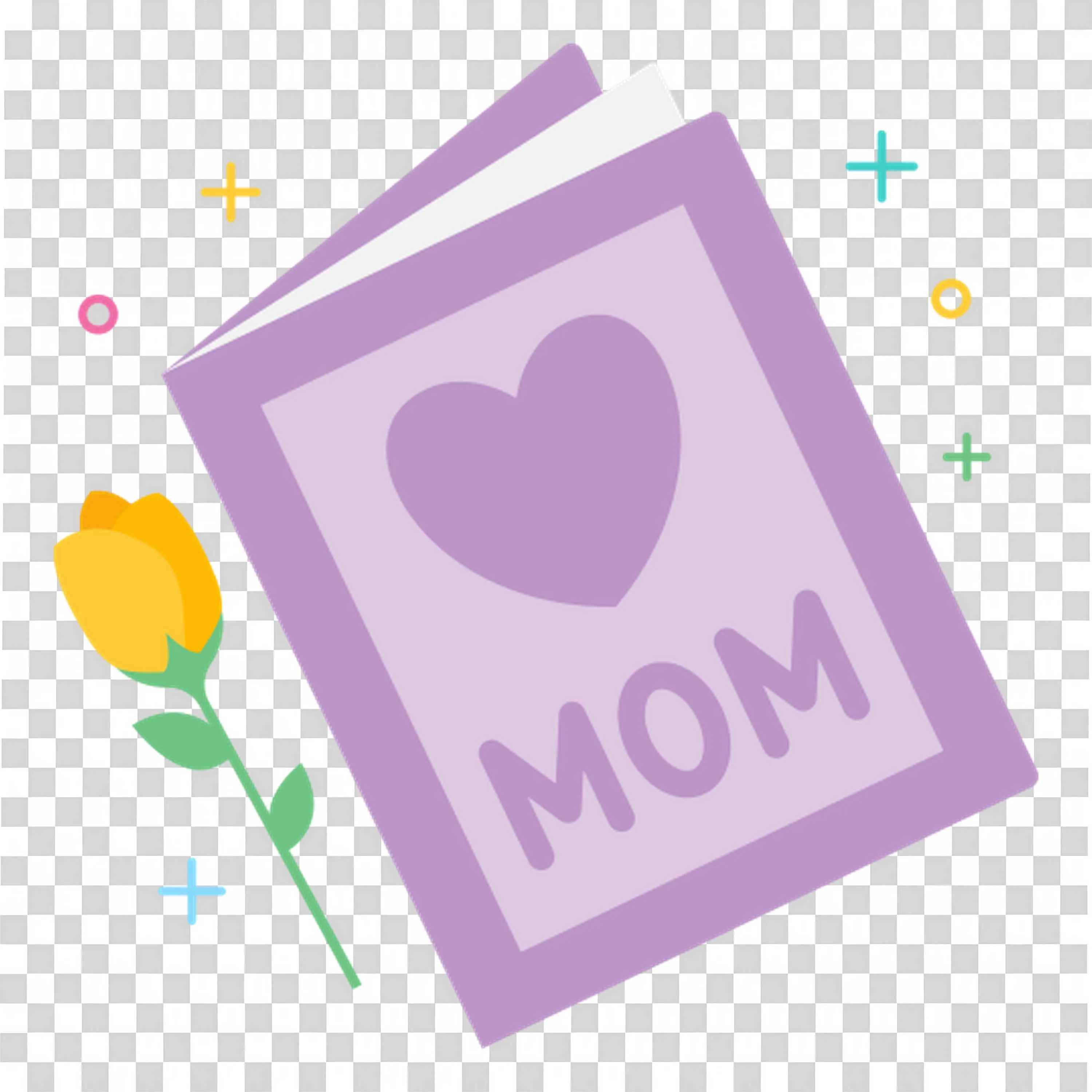 Mothers Day Greeting Card with Flower and Pink Cover
