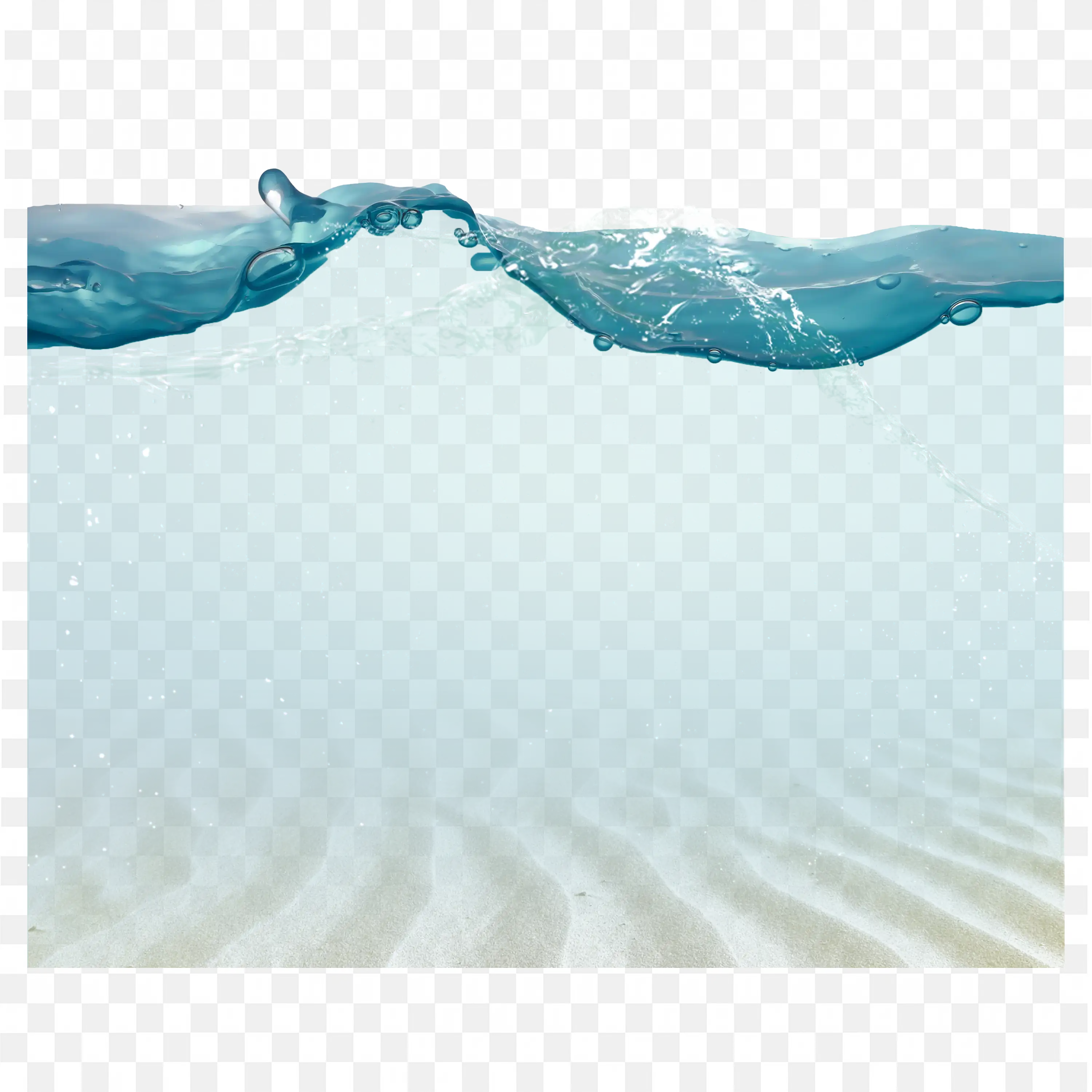 Ocean Water Surface with Light Rays Transparent PNG