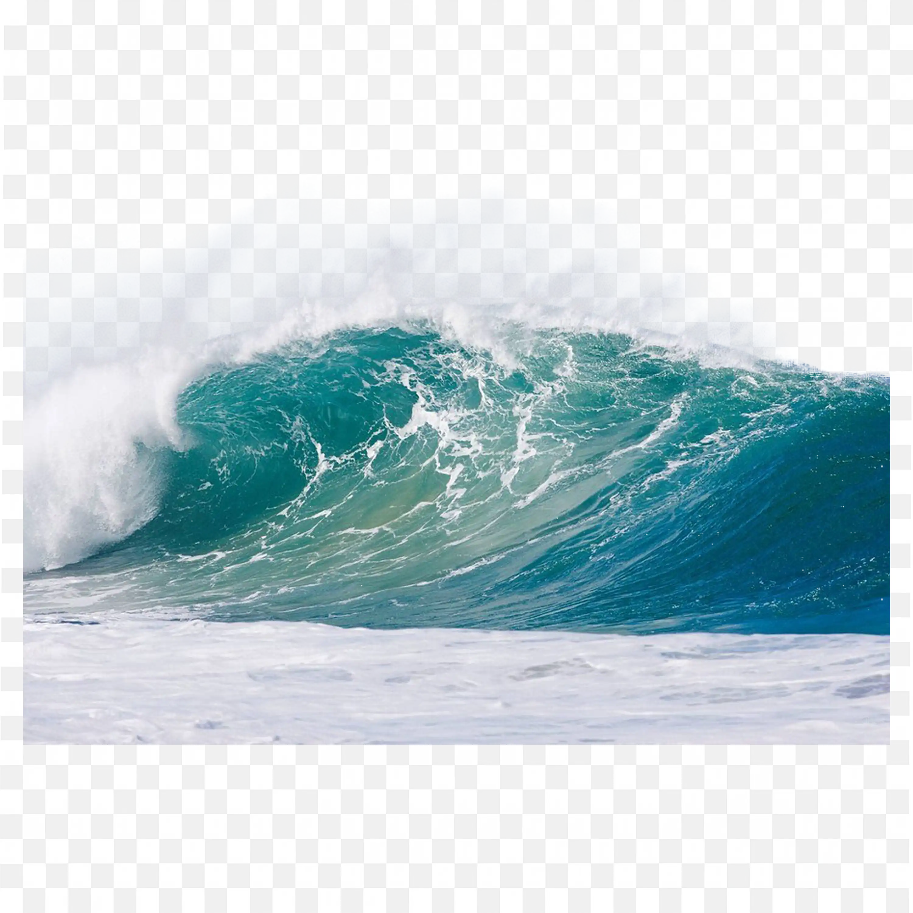 Ocean Wave Splashing Blue Water Motion PNG Image