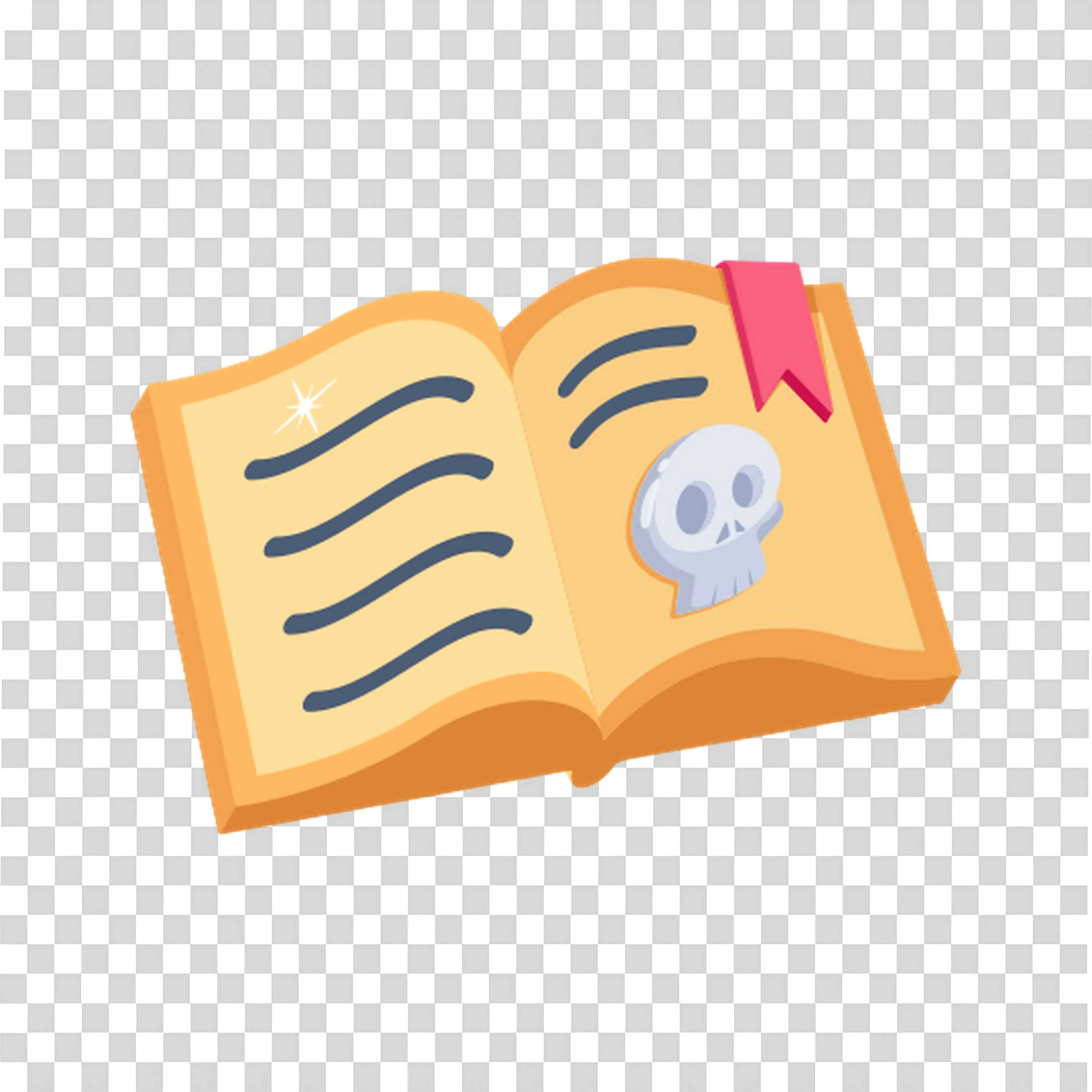 Open Book with Stars and Lined Pages in a Warm Orange Color