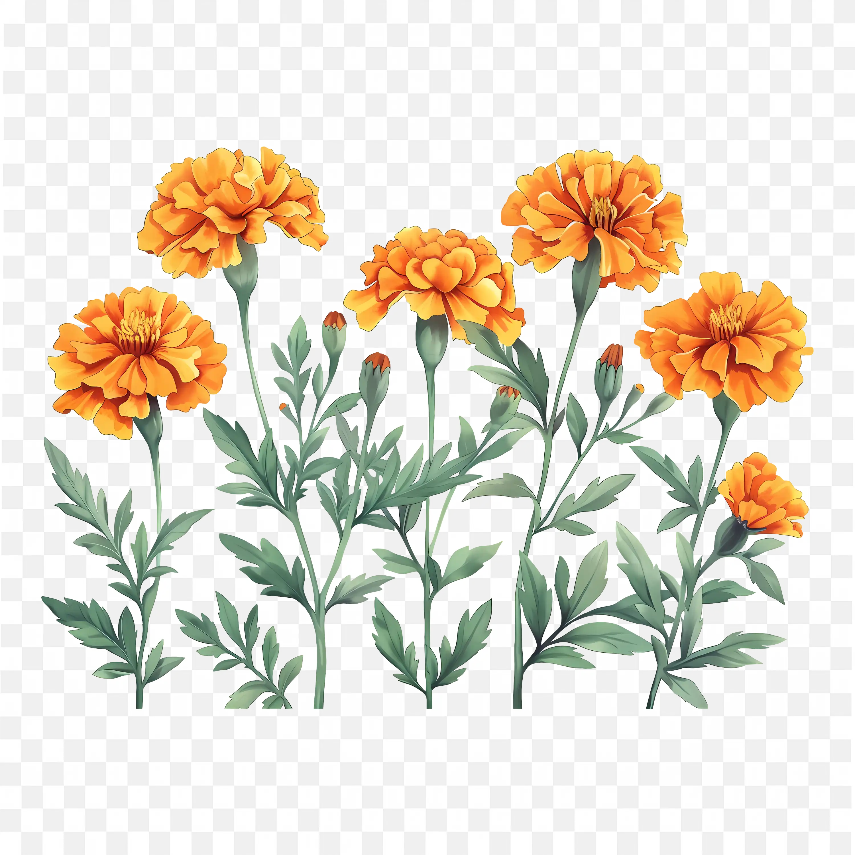 Orange Flowers PNG Nature Bloom Clip Art Floral Design