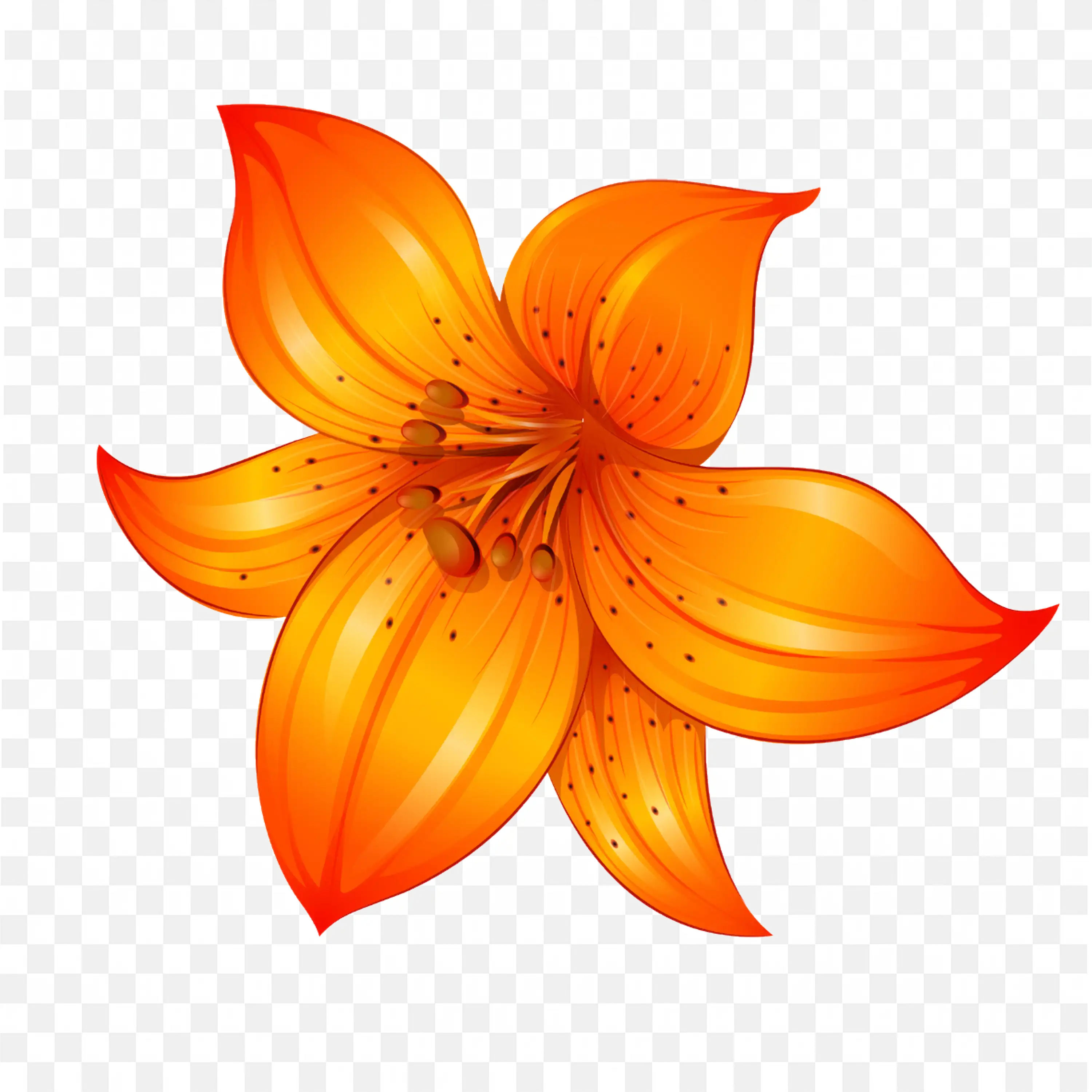 Orange Lily PNG Flower Clip Art Nature Bloom Isolated Art