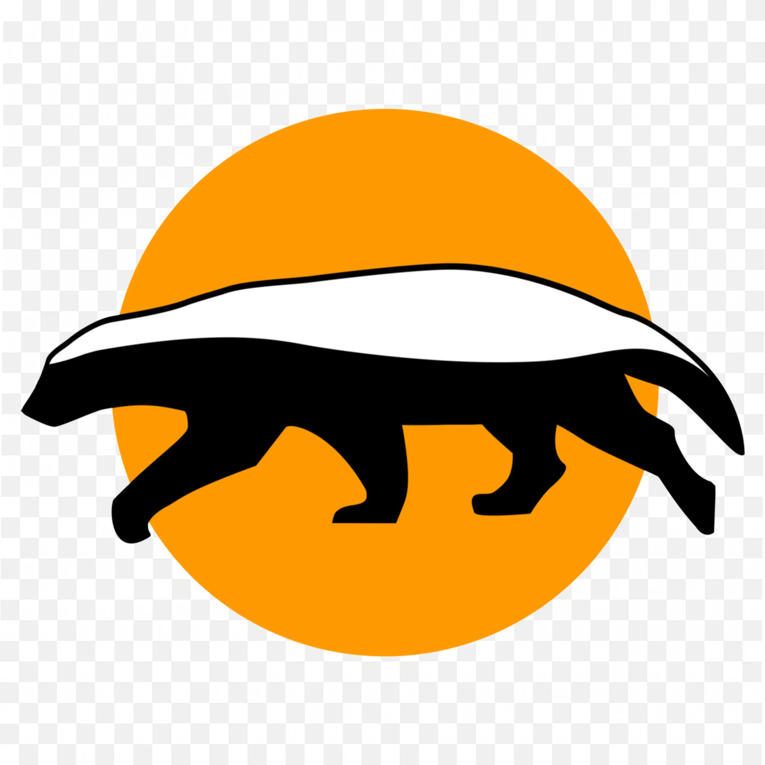 Orange Sunset Honey Badger Clip Art Wildlife Nature Art